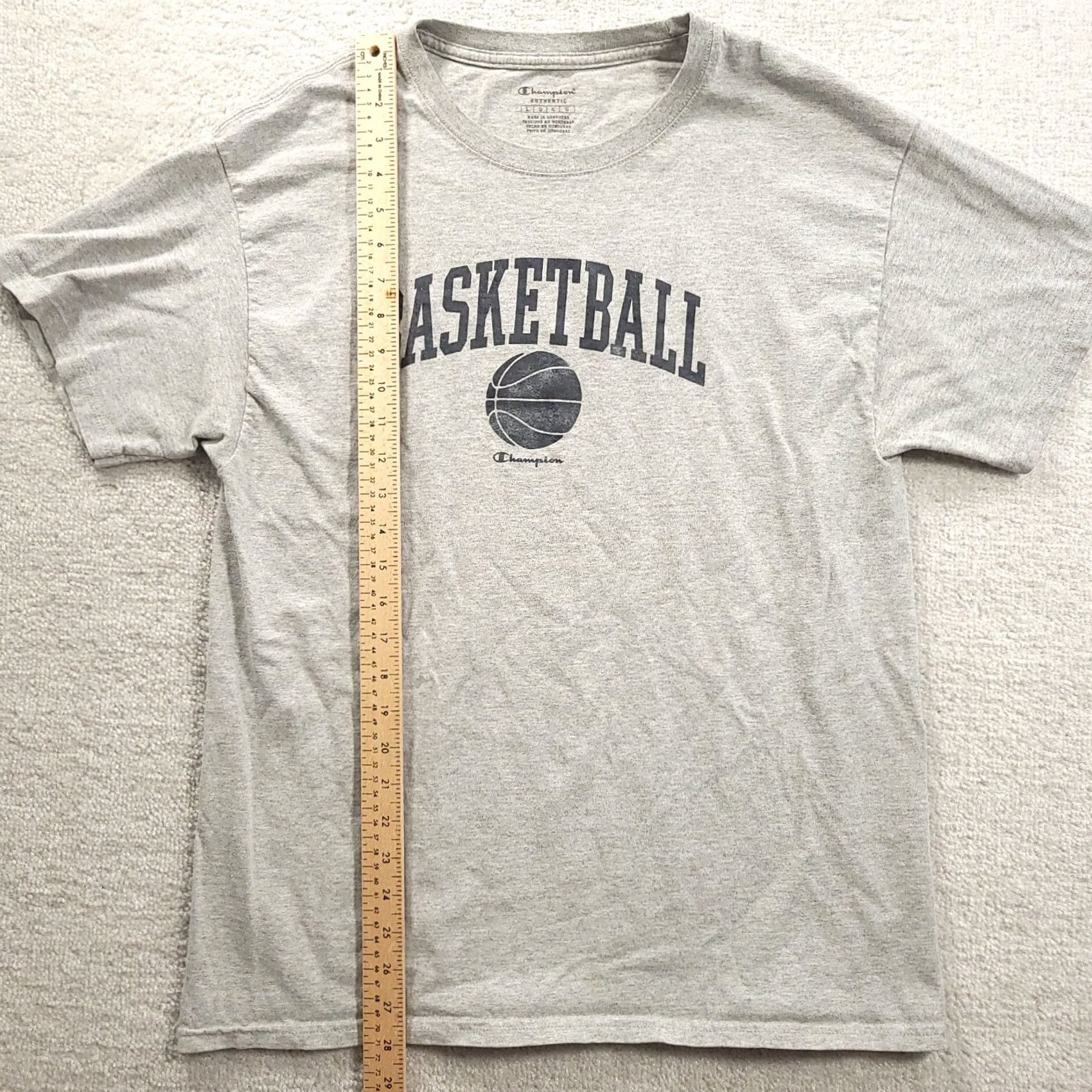 Champion Champion Mens Shirt Large Gray Spell Out Short Sleeve Basketball Logo Shirt Men L Gray 90s Vintage Not N/A Size US L / EU 52-54 / 3 - 5 Thumbnail