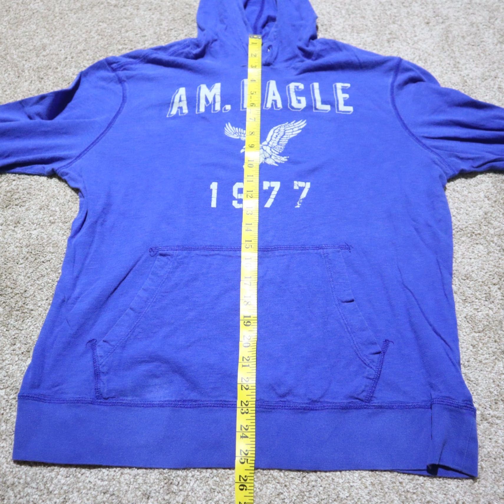 American Eagle Outfitters VINTAGE American Eagle AE Blue Athletics Pullover Hoodie Light Weight Womens Size Medium Size M / US 6-8 / IT 42-44 - 5 Thumbnail