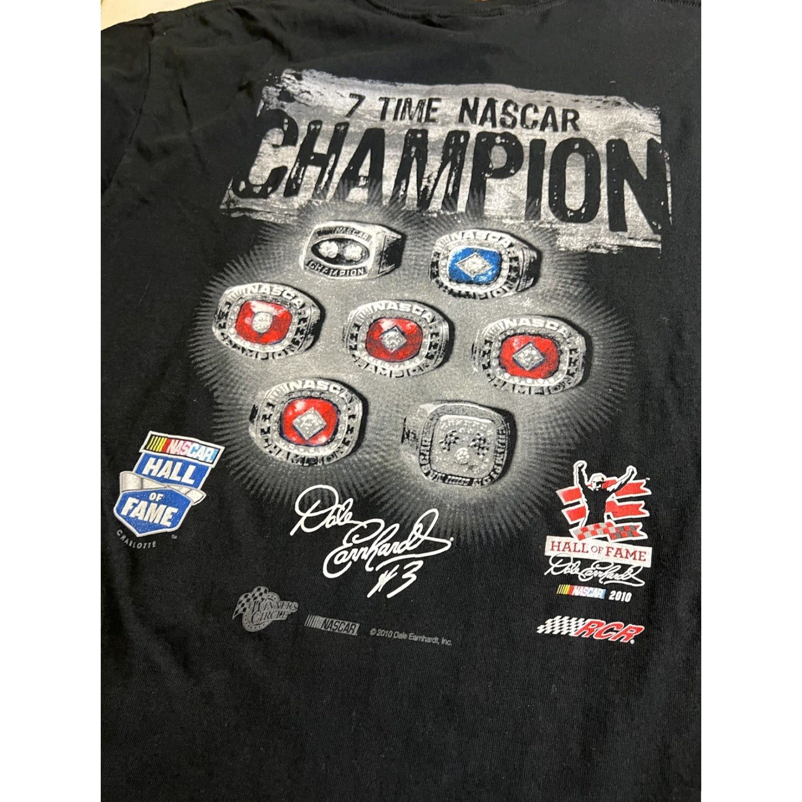 Champion Winner's Circle T-Shirt Dale Earnhardt Sr XL Black 7 Time Champion Crew Neck Short Sleeve Cotton Men vintage no Size US XL / EU 56 / 4 - 7 Thumbnail