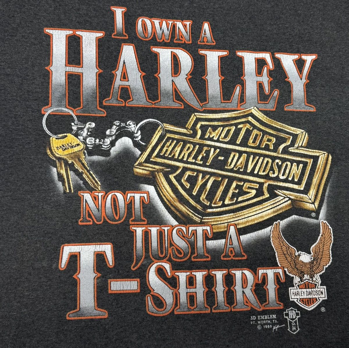 Other Vintage 1988 3d Emblem Harley Davidson Size M-L Size US XL / EU 56 / 4 - 2 Thumbnail