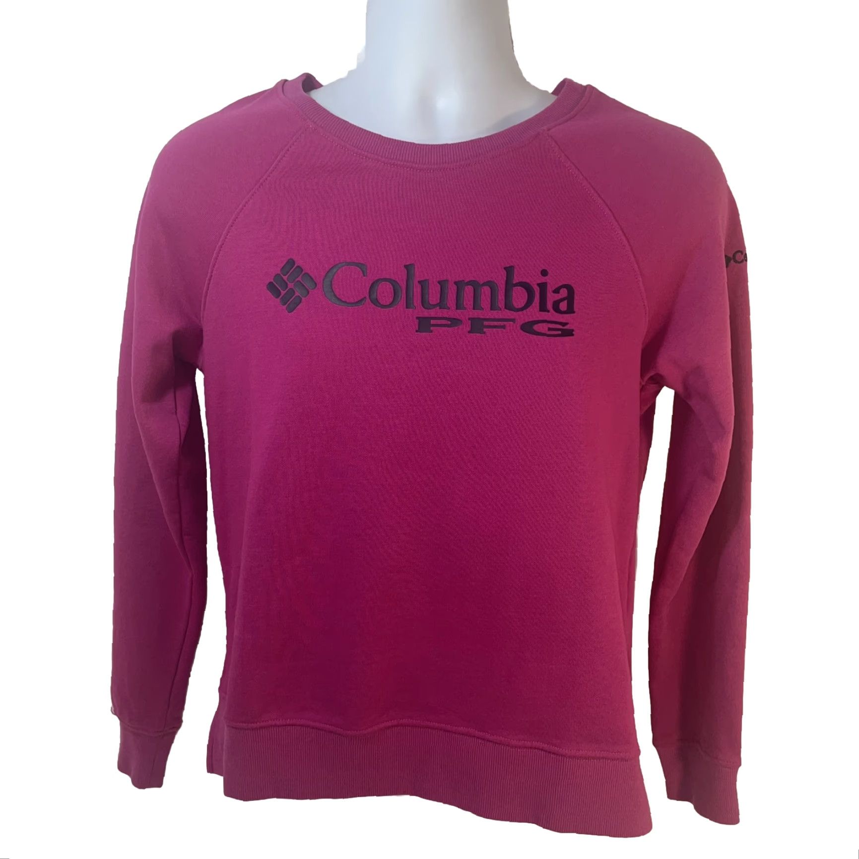 Spell Columbia PFG Sweatshirt Women Small Pink Crew Neck Logo Front Spell Out Navy Blue Front Logo Pullover Regular Fit Long Sleeve Activewear"} Size S / US 4 / IT 40 - 2 Thumbnail