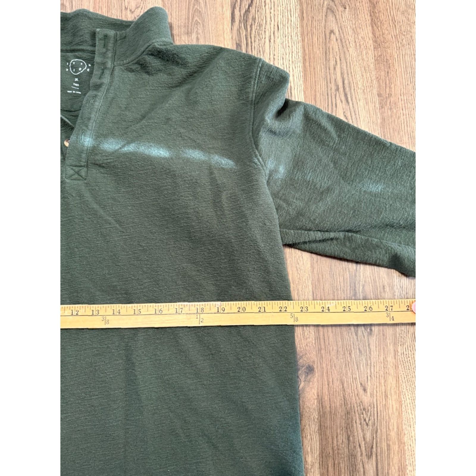 Vintage Even Tide Sweater Men's Size XL Tall Green Mock Neck 1/4 Buttons Pullover Size US XL / EU 56 / 4 - 6 Thumbnail
