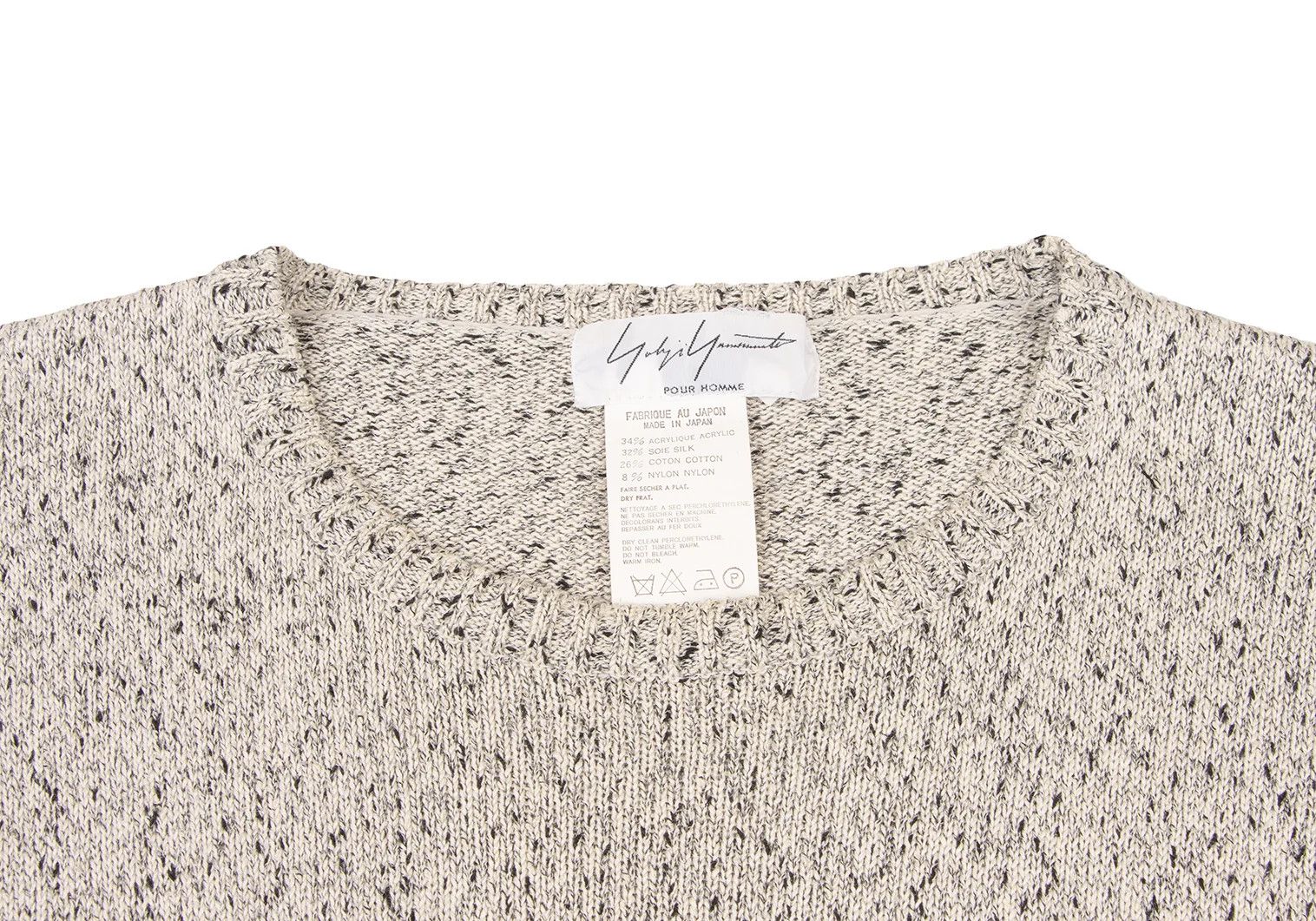 Yohji Yamamoto Yohji Yamamoto Silk Blend Marble Knit Beige Black Size US M / EU 48-50 / 2 - 4 Thumbnail