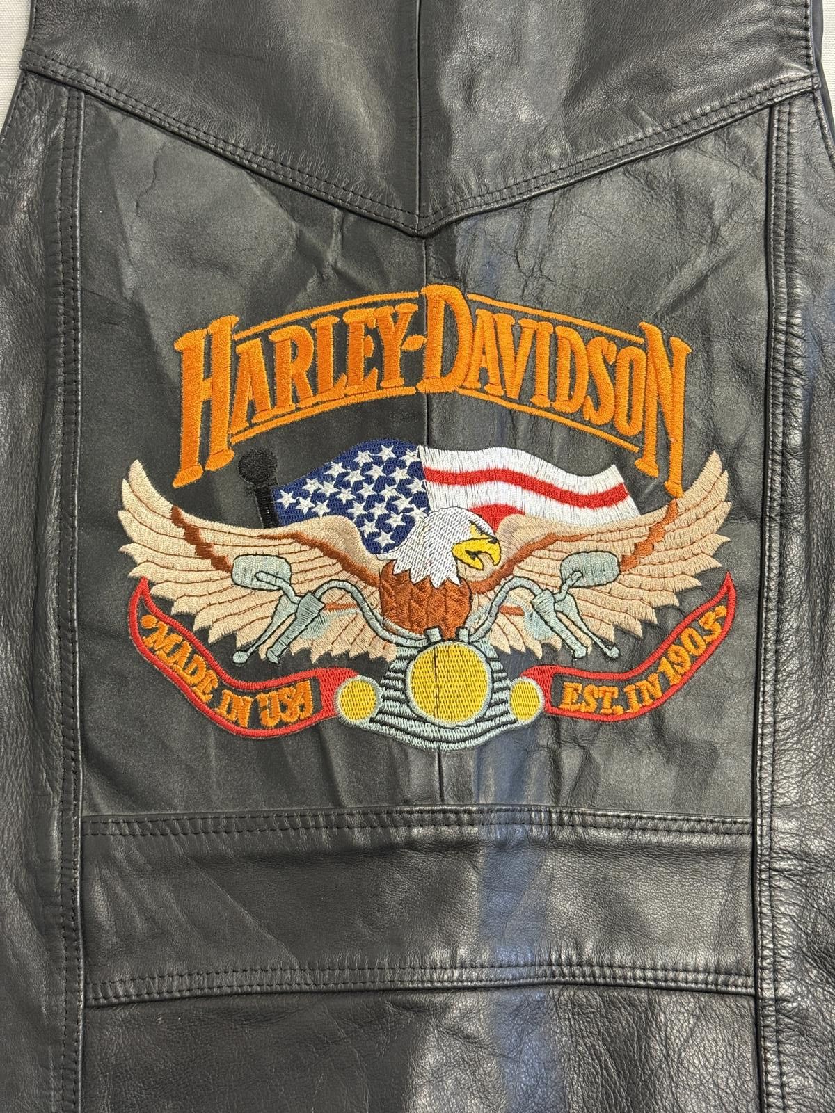 Other Harley Davidson Genuine Leather Vest Bald Eagle Back Patch Size US S / EU 44-46 / 1 - 2 Thumbnail