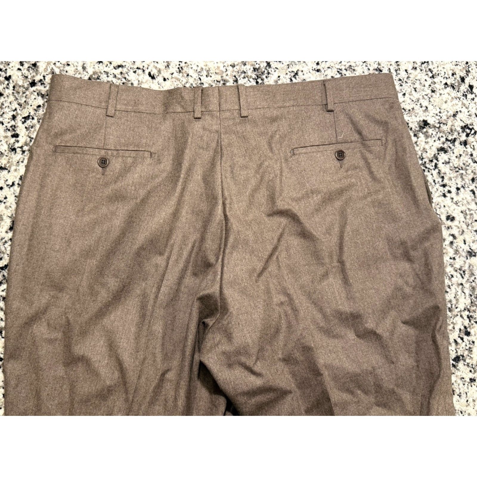 Peter Millar Peter Millar Pants 41x32 Wool Brown Dress Pants Mens Regular Flat Front Zip Pockets 100% Super 120s Vitale Barberis Canonico Italy Knit Tailored Size US 41 - 4 Thumbnail