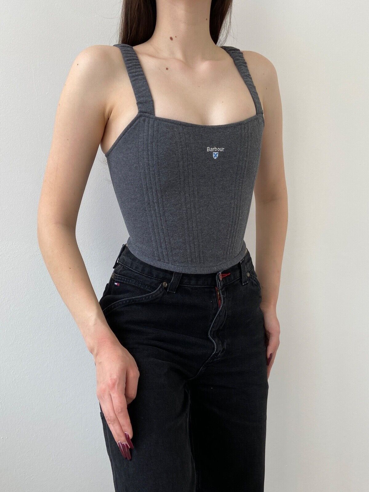 Barbour Handmade Barbour Grey Women's Tank Crop Top Corset Size S / US 4 / IT 40 - 7 Thumbnail