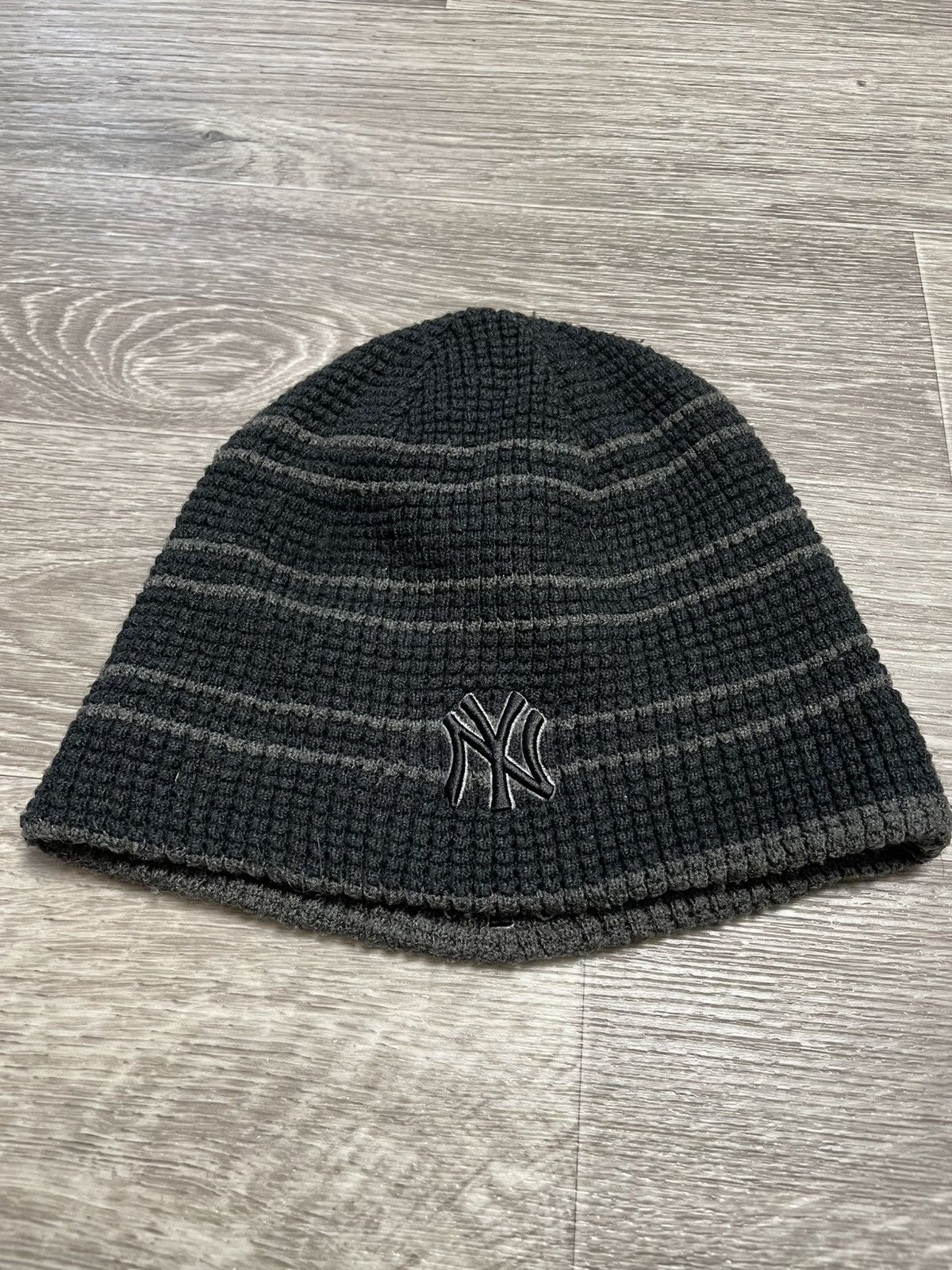 New York Yankees Vintage 00s NY Yankees Double Sided Waffle Beanie Hat Y2K OG Size ONE SIZE - 5 Thumbnail