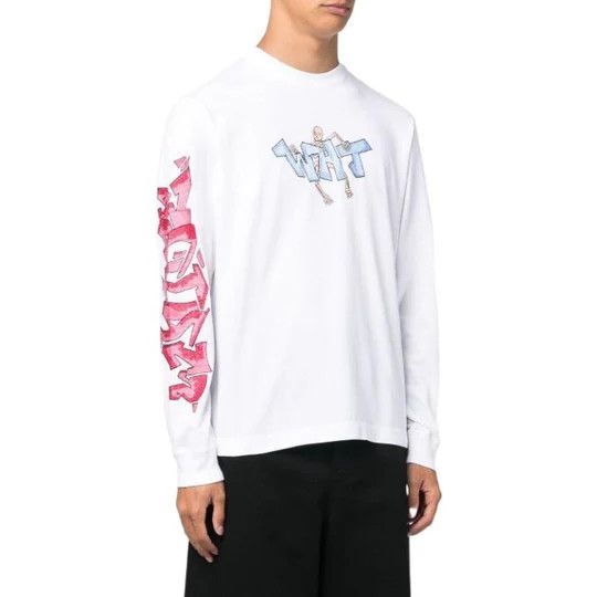 Off-White o1in1s1024 Q:1 / Graff Wht Pupp Skate Long Sleeve T-Shirt Size US M / EU 48-50 / 2 - 4 Thumbnail