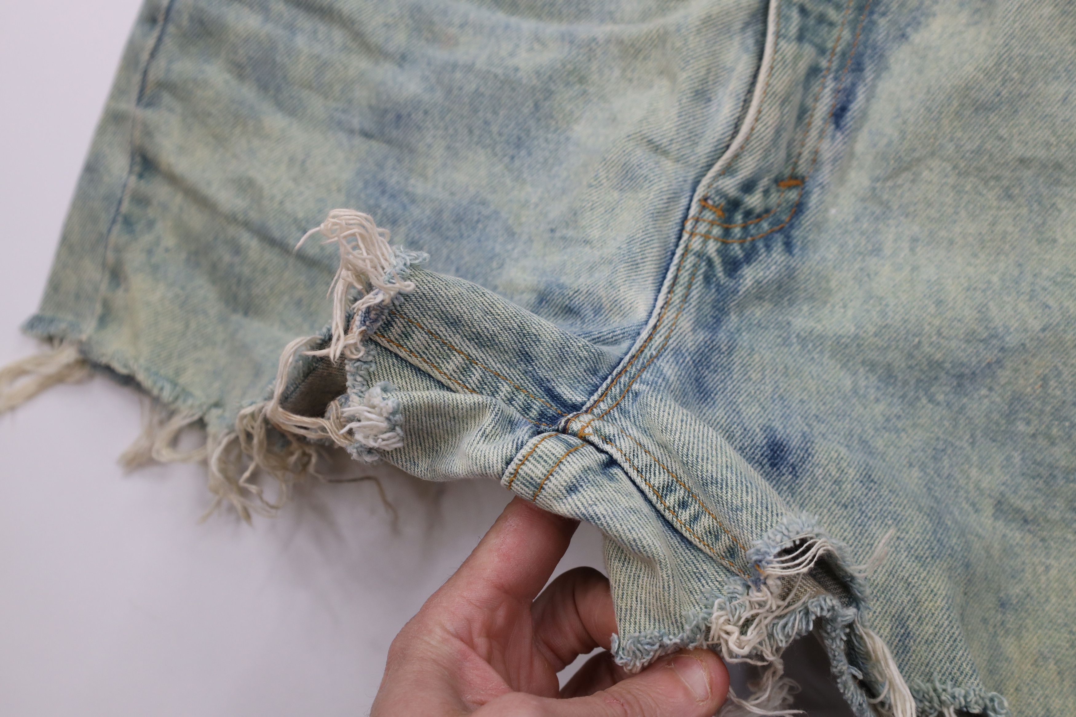 Levi's Vintage 90s Levis 921 Orange Tab Off Denim Shorts Jorts USA Size 34" / US 12 / IT 48 - 6 Thumbnail