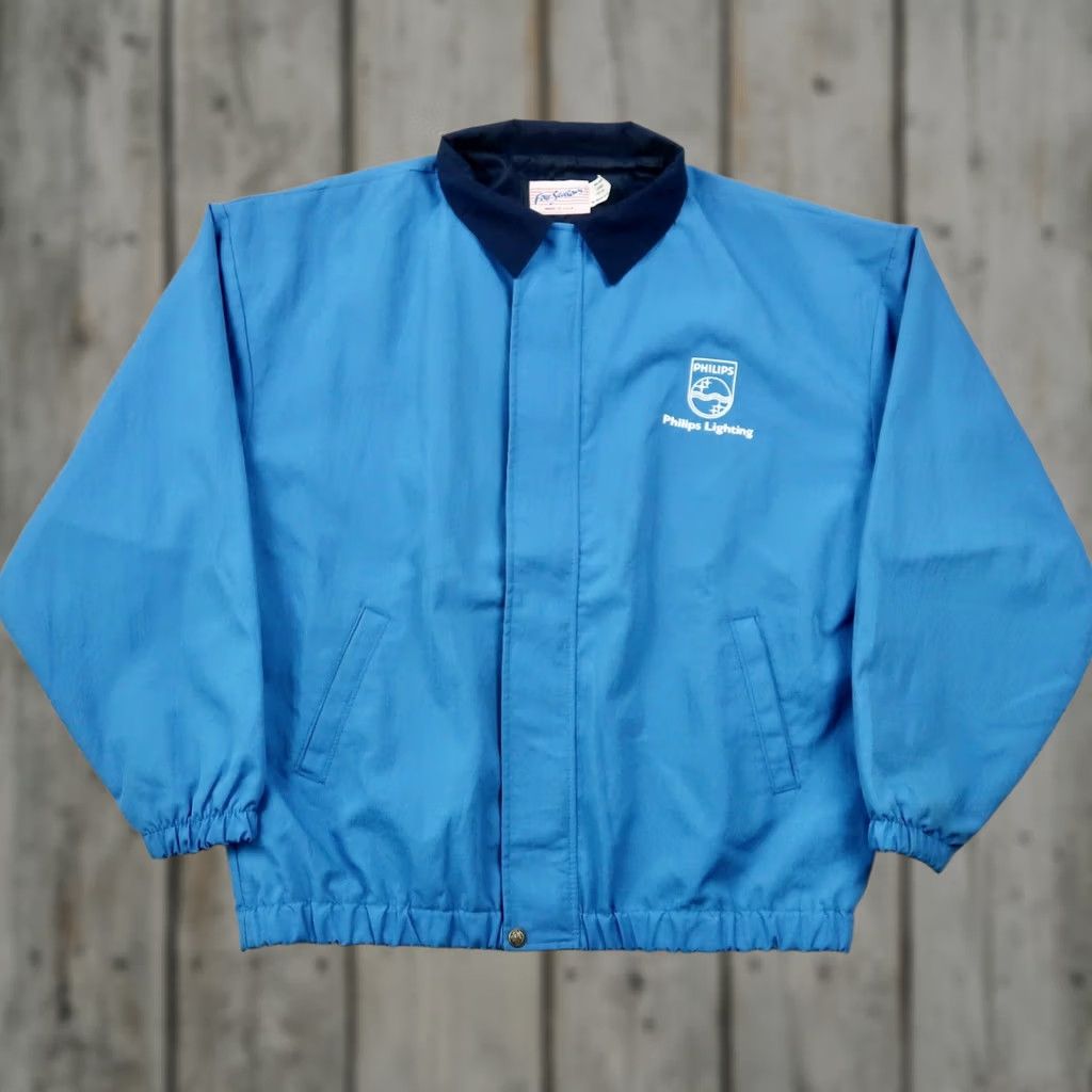 Vintage VINTAGE Philips Lighting Windbreaker Jacket Mens Large Blue USA Made Size US L / EU 52-54 / 3 - 1 Thumbnail