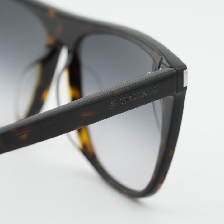 Saint Laurent Paris Saint Laurent SL1F 003 Sunglasses Dark Havana Square Frame Size ONE SIZE - 5 Thumbnail