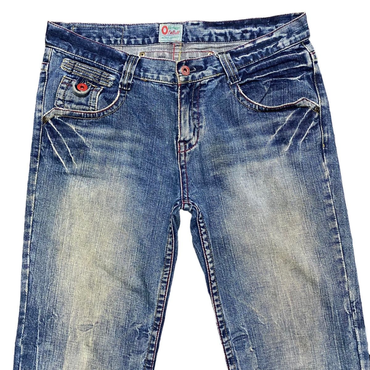 Japanese Brand Ozz-First Pinball Mudwash Denim Flare Jeans Size US 33 - 3 Thumbnail