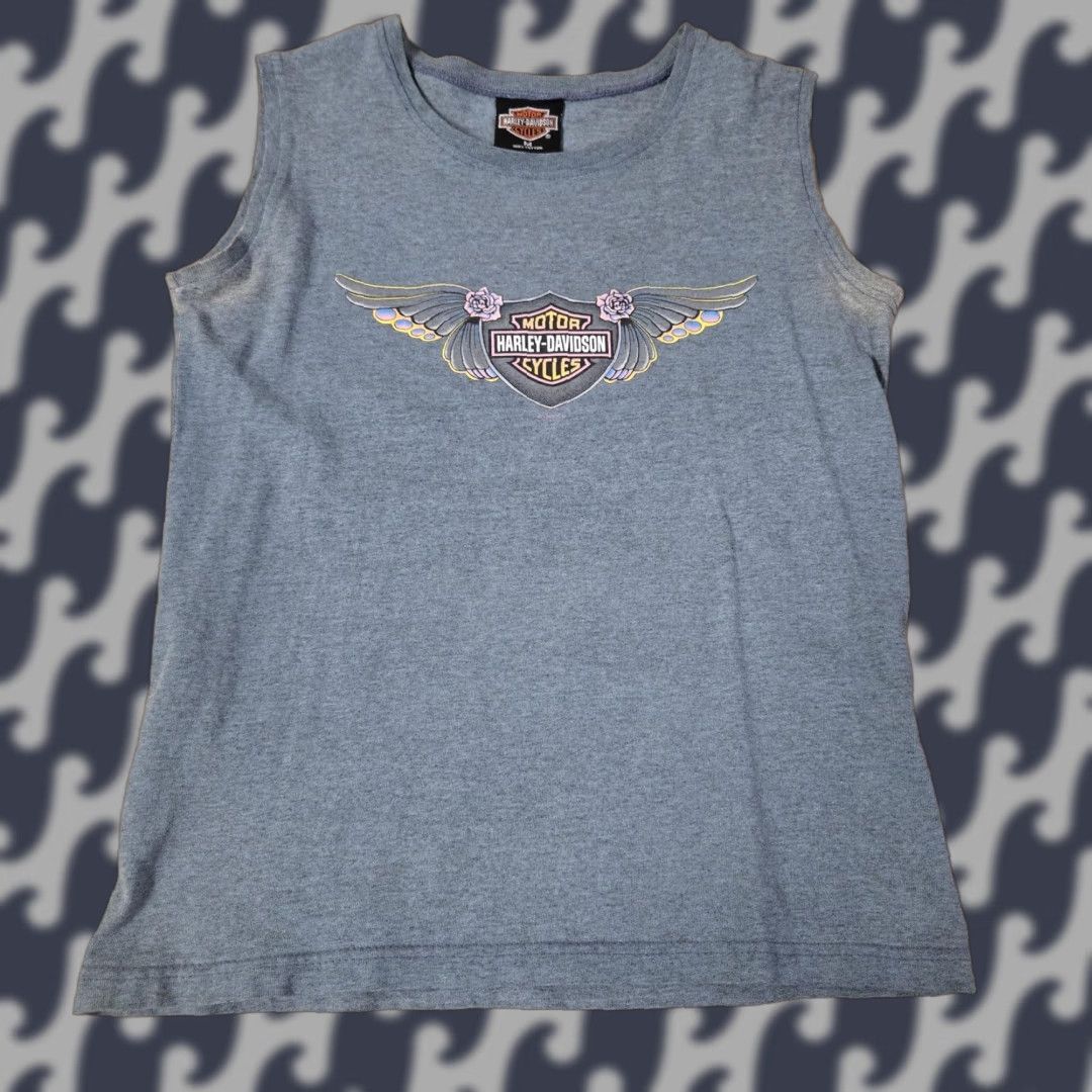 Harley Davidson Harley-Davidson Shirt Womens Medium Sleeveless Gray Route 66 USA Flagstaff Arizona Graphic Print Back Print Classic Size M / US 6-8 / IT 42-44 - 1 Thumbnail