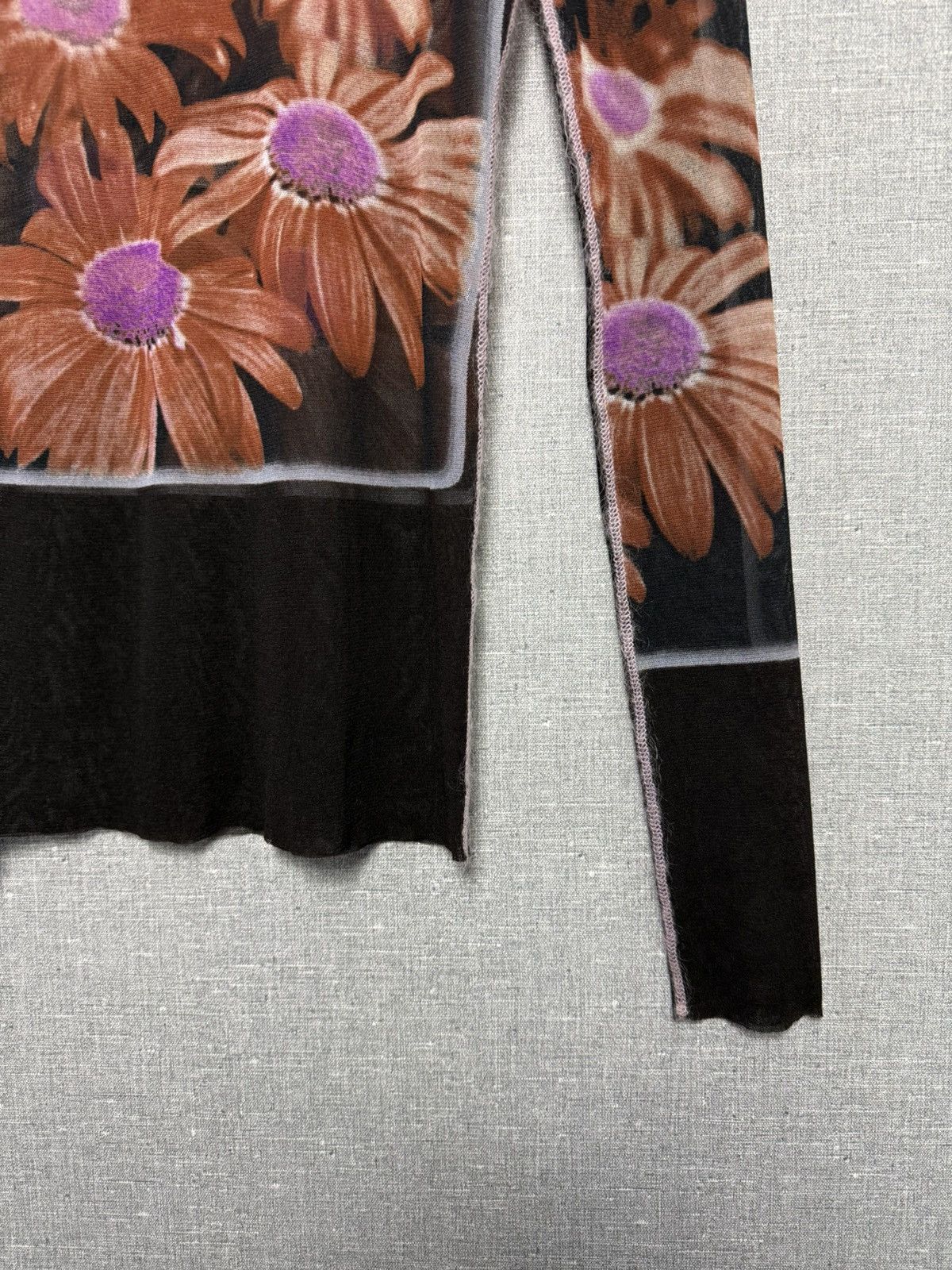 Jean Paul Gaultier Jean Paul Gaultier Sheer Mesh Floral Print Long Sleeve Top Size M / US 6-8 / IT 42-44 - 8 Thumbnail