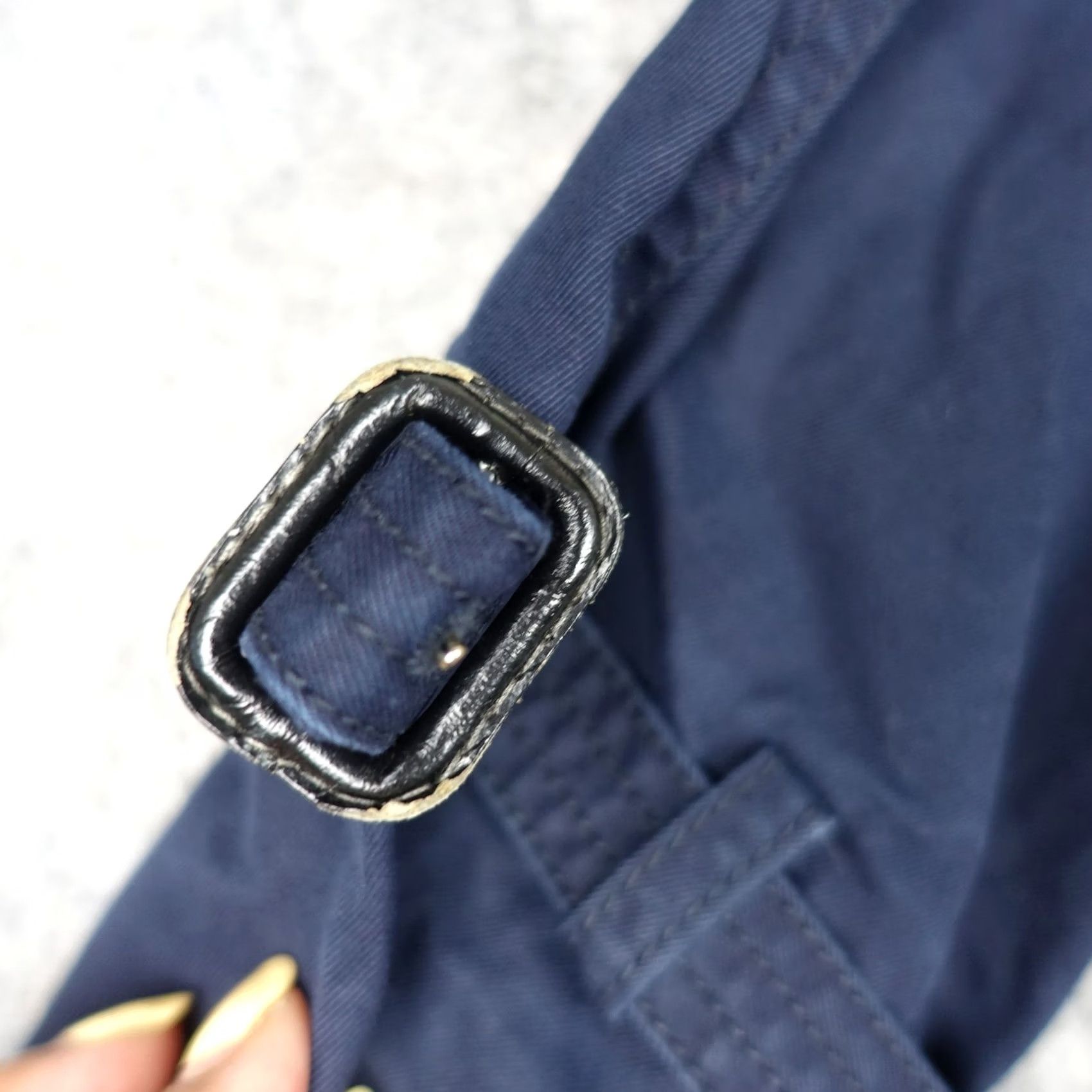 J.Crew VINTAGE? No — J.CREW Hooded Coat Parka Jacket Womens 6 Navy Blue Cotton Belted Buckle Trench Coat Size M / US 6-8 / IT 42-44 - 5 Thumbnail