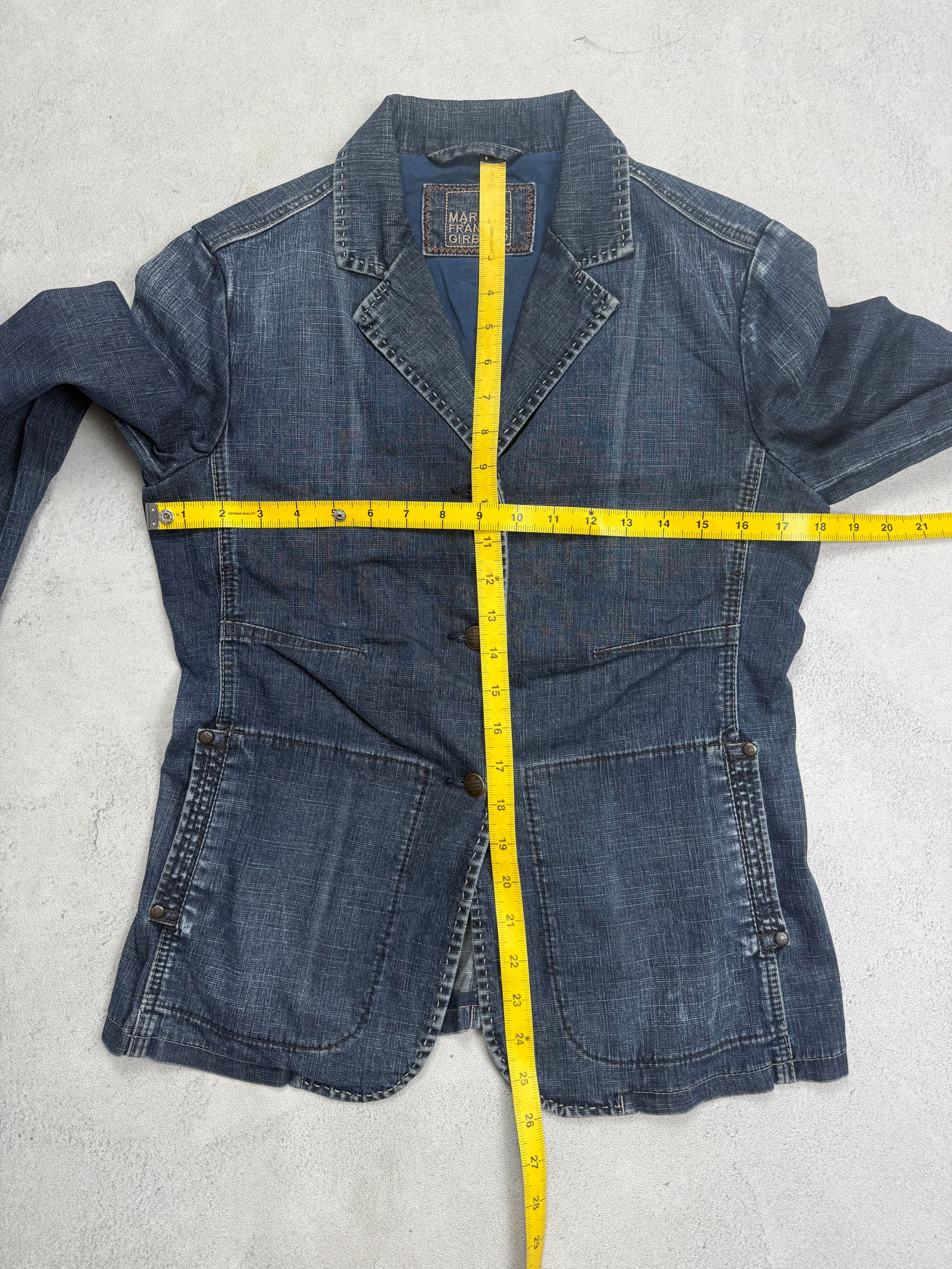 Marithe + Francois Girbaud Vintage Marithe Francois Girbaud Denim Blazer Jacket Size M / US 6-8 / IT 42-44 - 8 Thumbnail