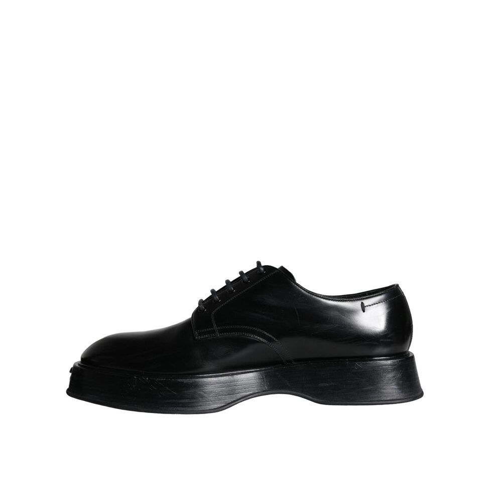 Dolce & Gabbana Dolce & Gabbana Black Calf Leather Derby Formal Dress Shoes Size US 12 / EU 45 - 5 Thumbnail