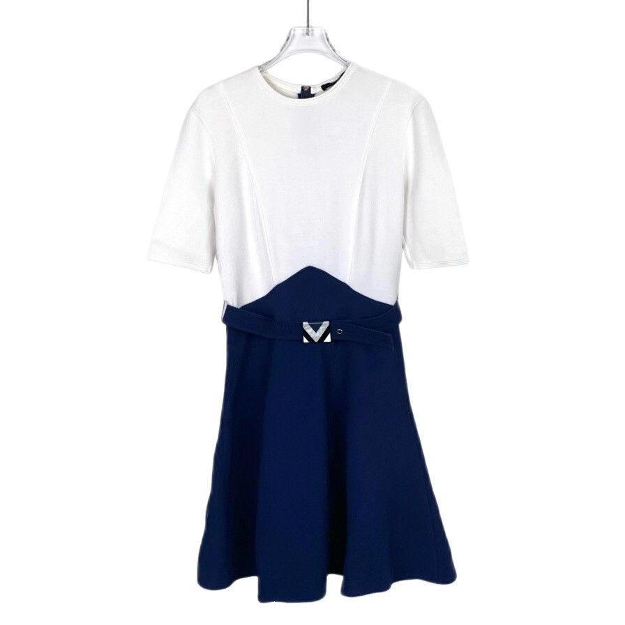 Louis Vuitton Louis Vuitton Two-Tone Wool Blend Belted Dress 36 Size XS / US 0-2 / IT 36-38 - 1 Thumbnail