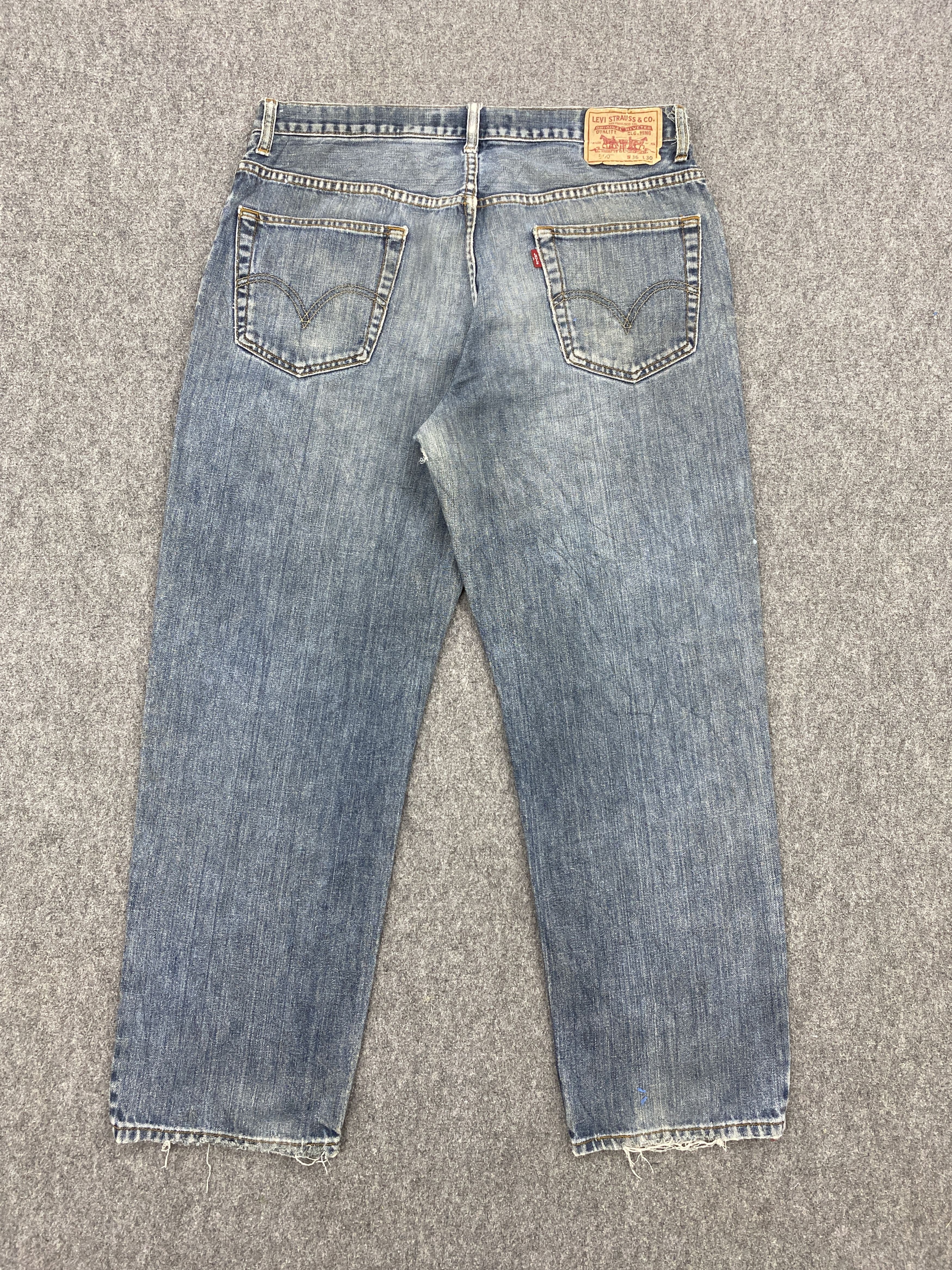 Levi's Distressed Vintage Levi's 550 Splatter Paint Jeans DP2686 Size US 35 - 3 Thumbnail
