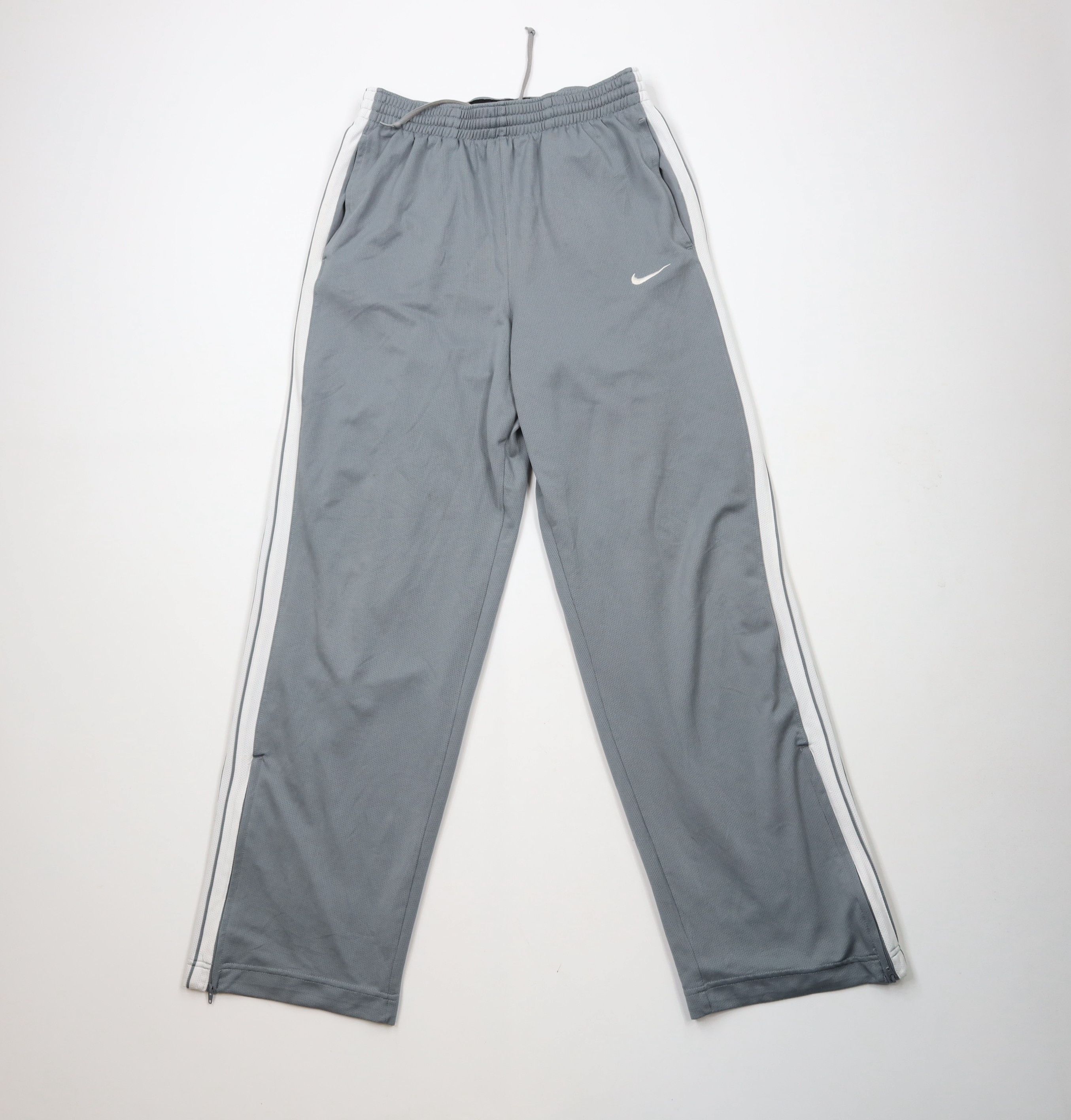 Nike × Vintage Vintage Nike Basketball Mini Swoosh Wide Leg Pants Gray Size US 34 / EU 50 - 1 Thumbnail