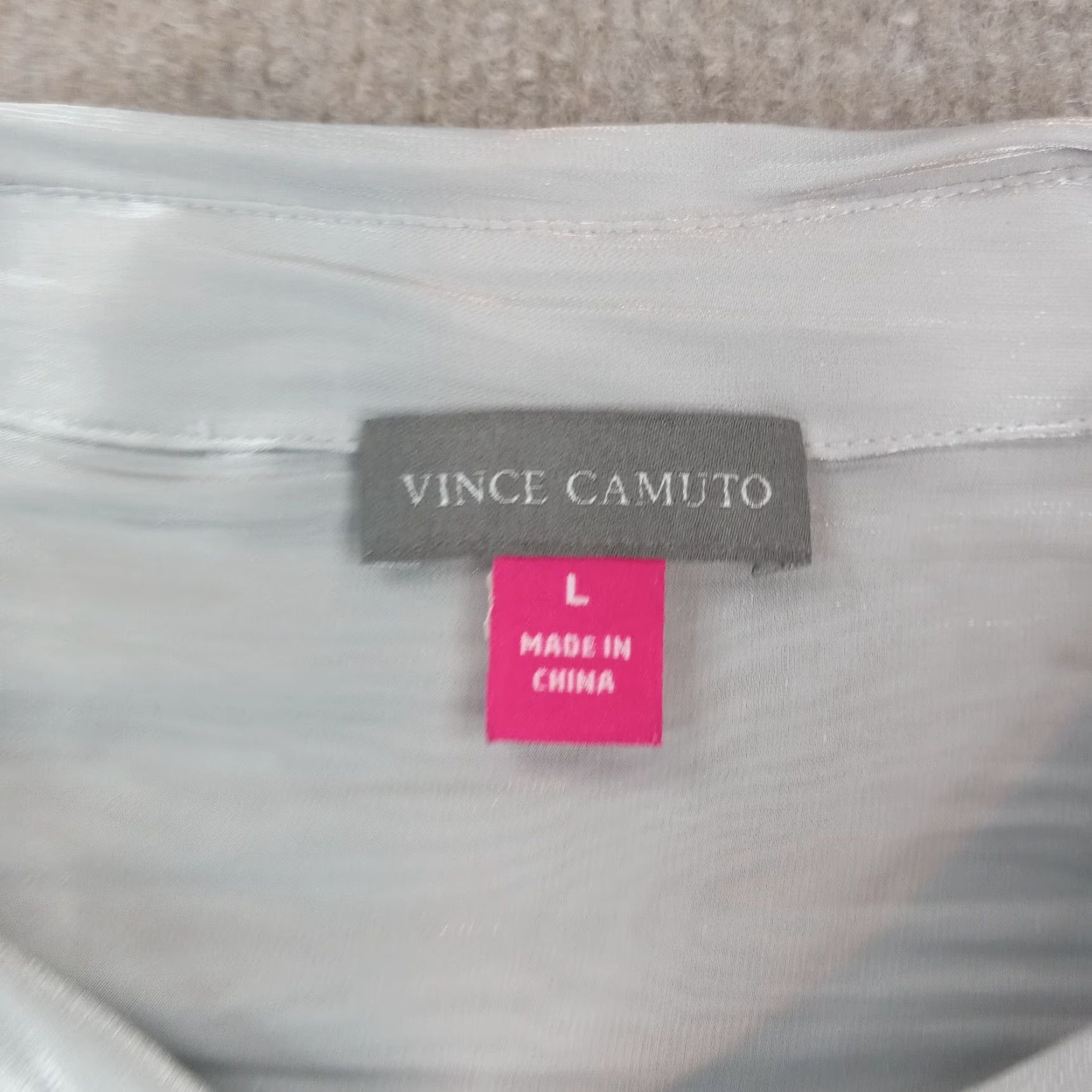 Vince Camuto Vince Camuto Women's Large Gray Long Sleeve Button Up Casual Blouse Shirt Size L / US 10 / IT 46 - 5 Thumbnail