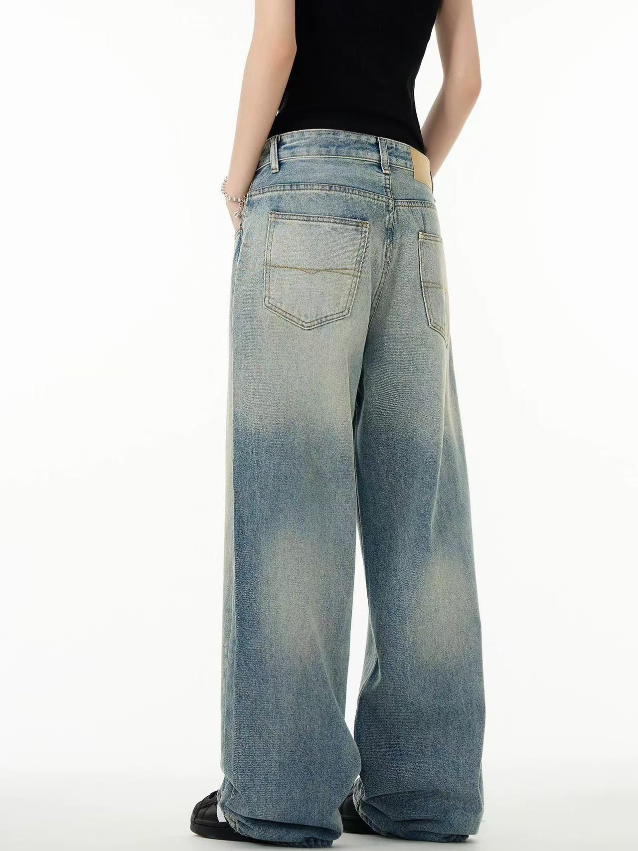 Japanese Brand × Jean Vintage men's loose baggy wide-leg cleanfit jeans Size US 32 / EU 48 - 5 Thumbnail