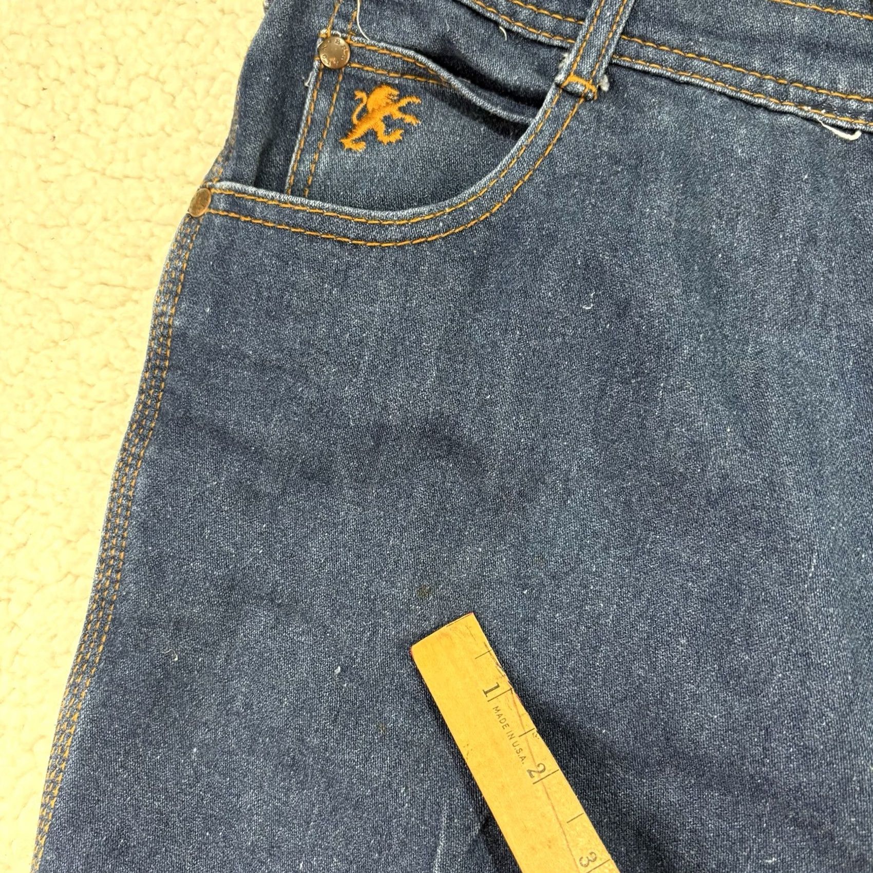 Vintage VINTAGE Braxton Denim Jeans Blue 70s 80s Mens Embroidered 33 x 27 Inseam 27 Waist 33 Look Hippy Size US 33 - 4 Thumbnail