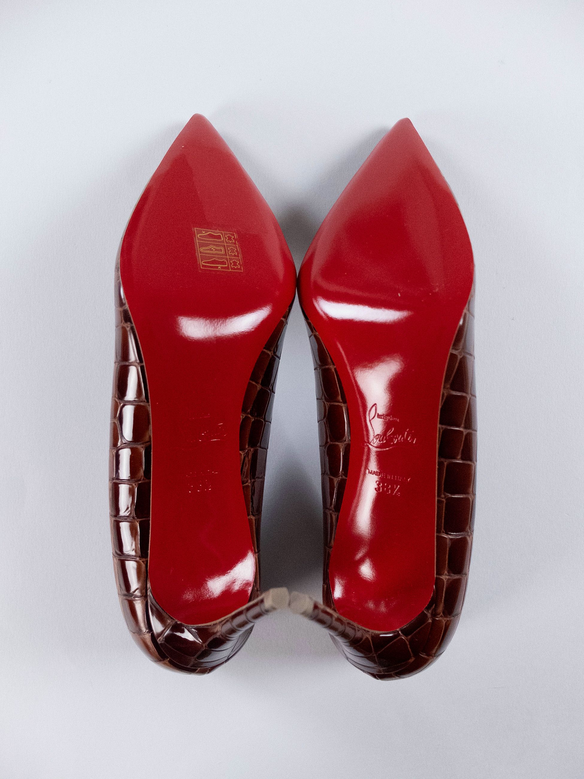 Christian Louboutin CHRISTIAN LOUBOUTIN Kate brown alligator embossed pumps 8.5 Size US 8.5 / IT 38.5 - 9 Thumbnail