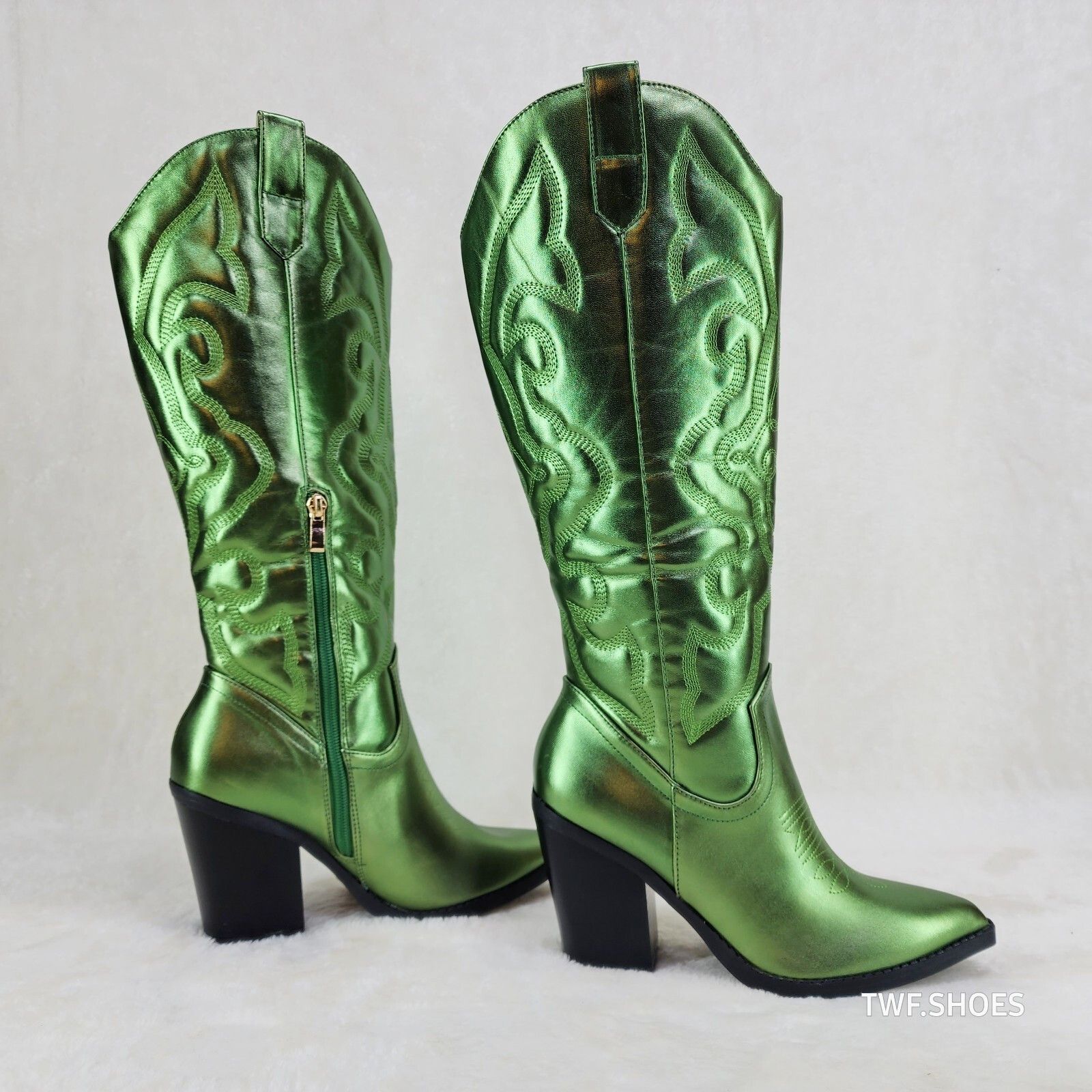 Other Electric Cowboy Brush Metallic Matte Western Knee High Cowgi Size US 10 / IT 40 - 3 Thumbnail