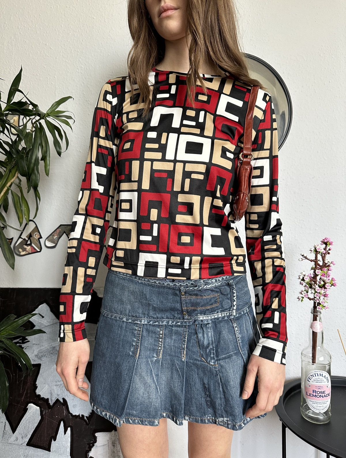 Mexx × Vintage Vintage slim full print futuristic top gaultier style y2k Size S / US 4 / IT 40 - 6 Thumbnail
