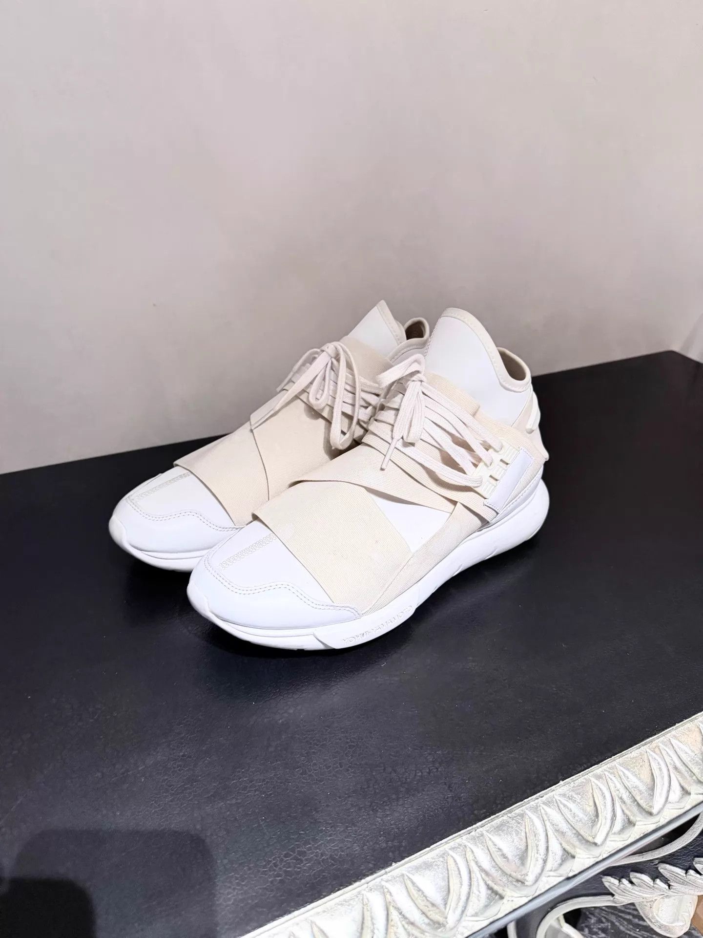 Y-3 Y-3 Adidas Qasa High Cream High Top Sneakers US 42 Size US 9 / EU 42 - 1 Thumbnail