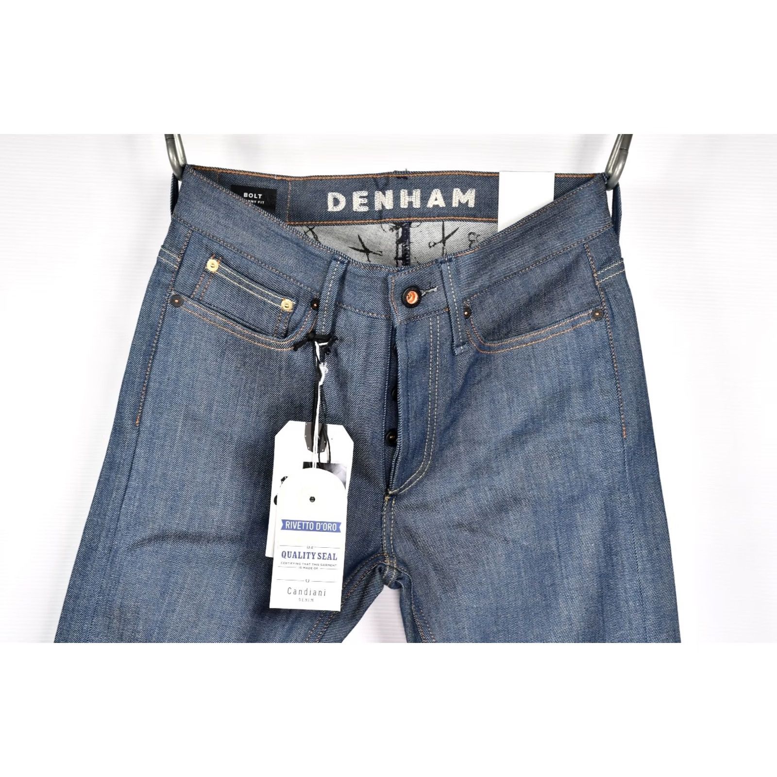 DENHAM DENHAM Bolt Italian Candiani Stretch Selvedge Denim Skinny Jeans W29 L32 Mens Jeans Skinny Stretch Blue 5-Pocket Inseam 32 Size US 29 - 3 Thumbnail