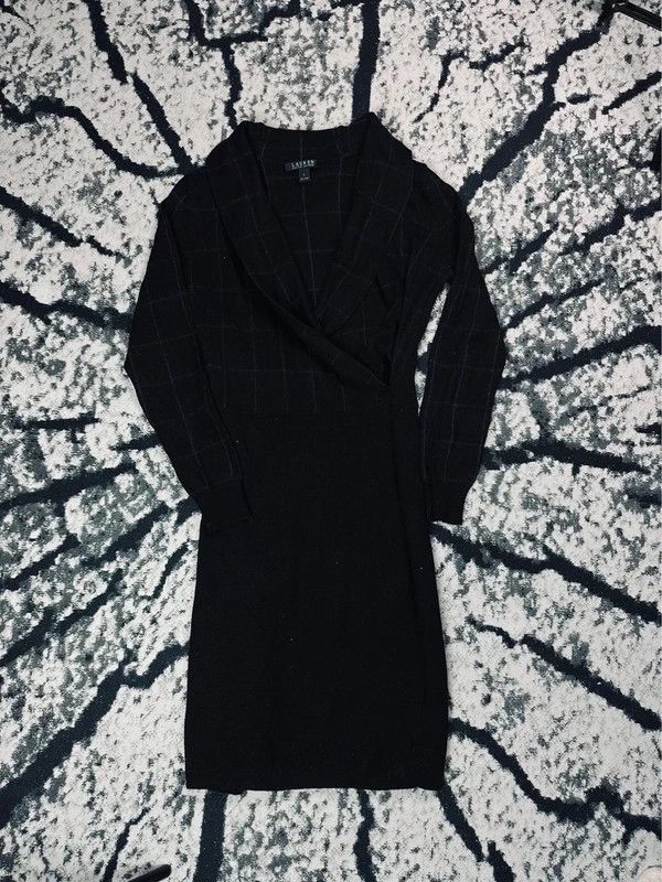 Ralph Lauren Polo Ralph Lauren Black Wool Dress L with Checks Size L / US 10 / IT 46 - 1 Thumbnail