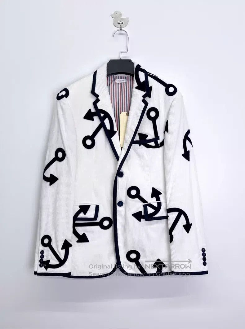 Thom Browne Thom Browne Corduroy Color Block Anchor Print Embroidered Size US S / EU 44-46 / 1 - 1 Thumbnail