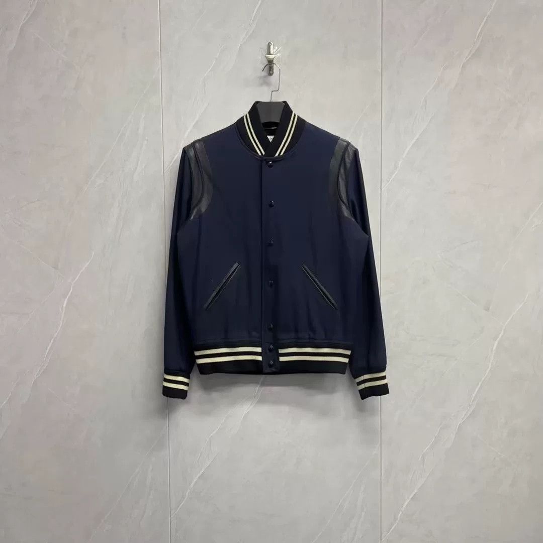Saint Laurent Paris Saint Laurent Leather Patchwork Baseball Jacket Size US M / EU 48-50 / 2 - 1 Thumbnail