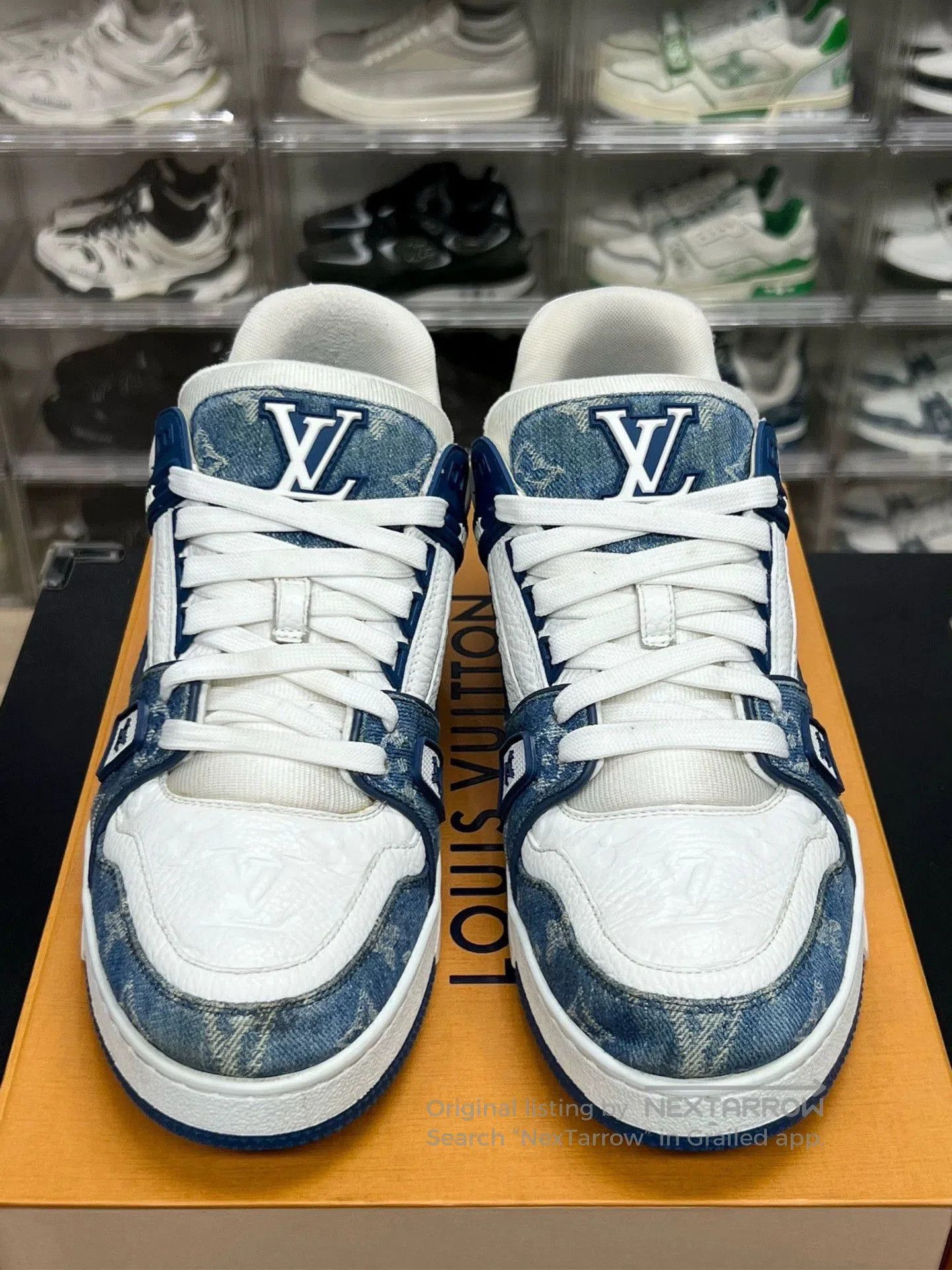 Louis Vuitton lv trainer blue and white sneakers uk8.5. Size US 8.5 / EU 41-42 - 2 Thumbnail