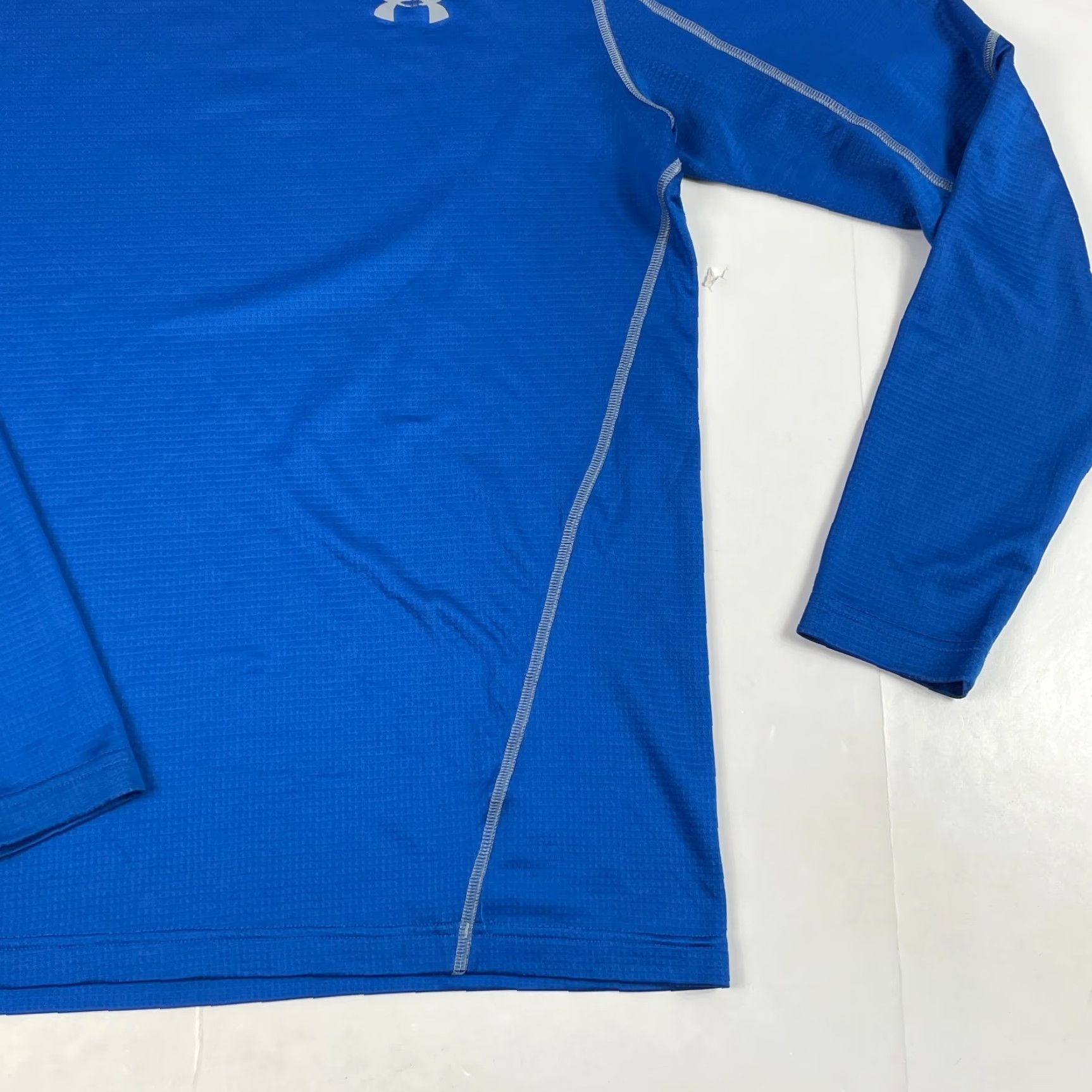 Under Armour Under Armour Shirt Mens Large Blue ColdGear Compression Workout Gym Grid Fleece Size US L / EU 52-54 / 3 - 4 Thumbnail