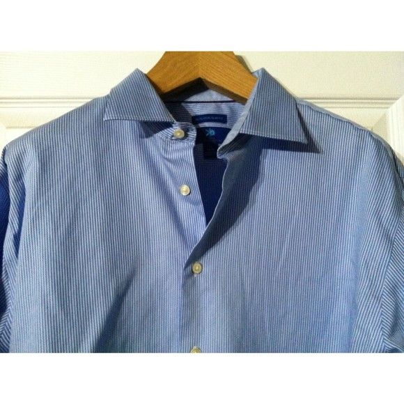 Egara EGARA MENS BLUE 100%EGYPTIAN COTTON DRESS SHIRT 17/34-35 Size US XL / EU 56 / 4 - 5 Thumbnail