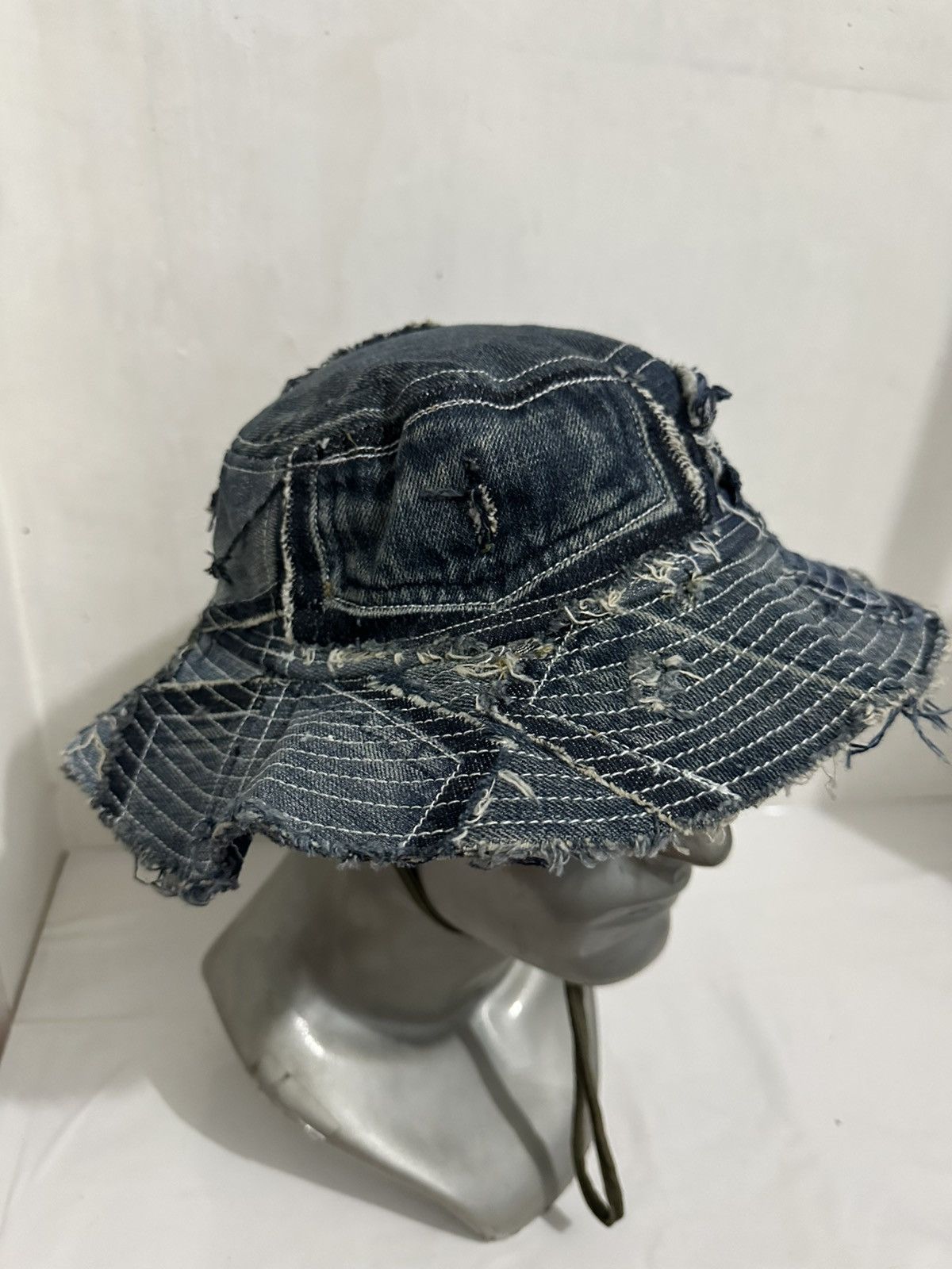Art Comes First Beautifull Custom Made Patchwork Denim Bucket Hats Size ONE SIZE - 6 Thumbnail