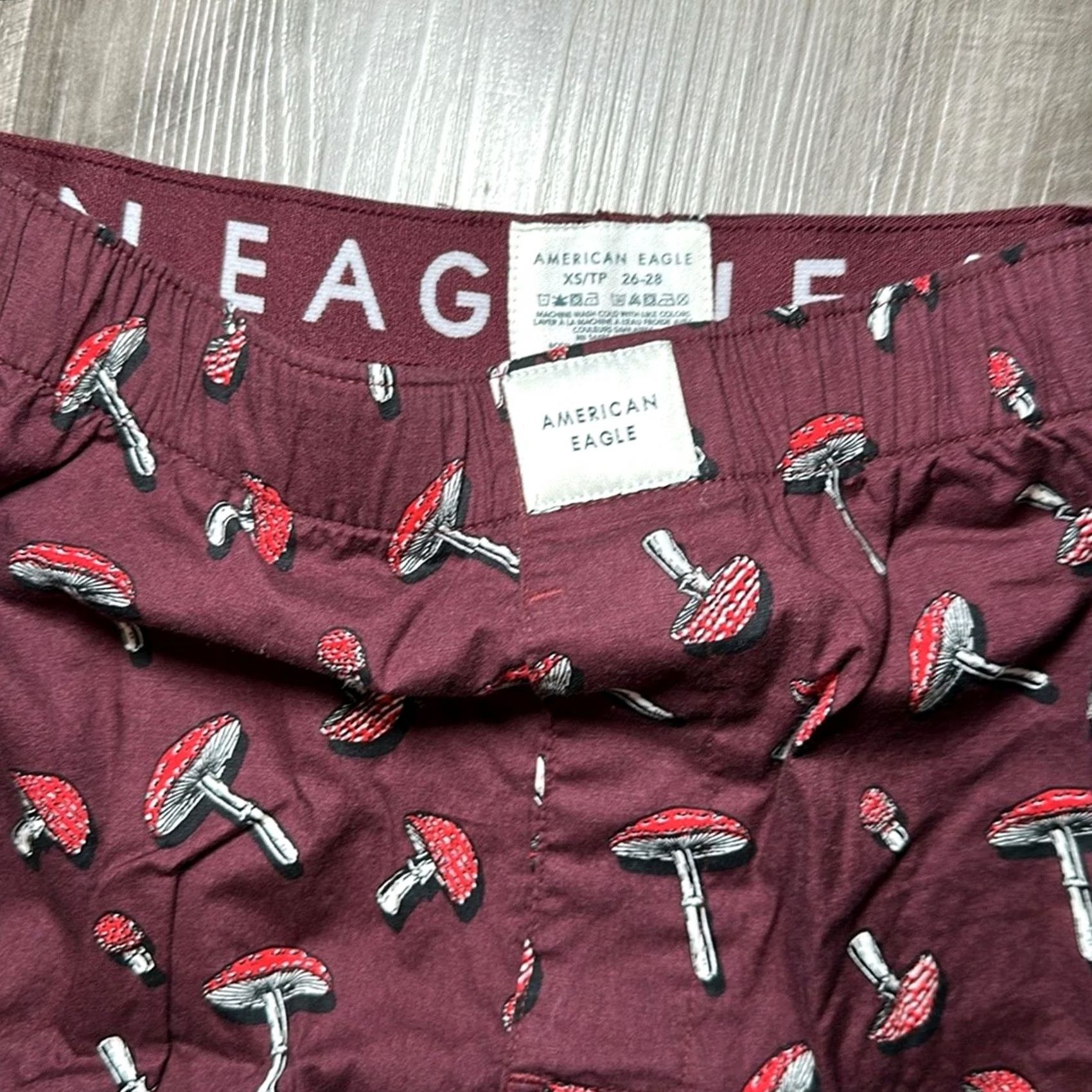 American Eagle Outfitters American Eagle Mushroom Stretch Boxer - XS Men Underwear Regular Boxer Shorts Red XS Mens Size 34R - 3 Thumbnail