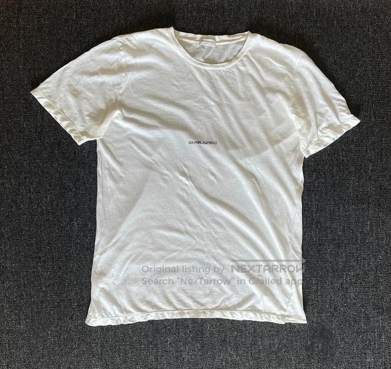 Saint Laurent Paris Saint Laurent Beige Short Sleeve T. Size US XS / EU 42 / 0 - 1 Thumbnail