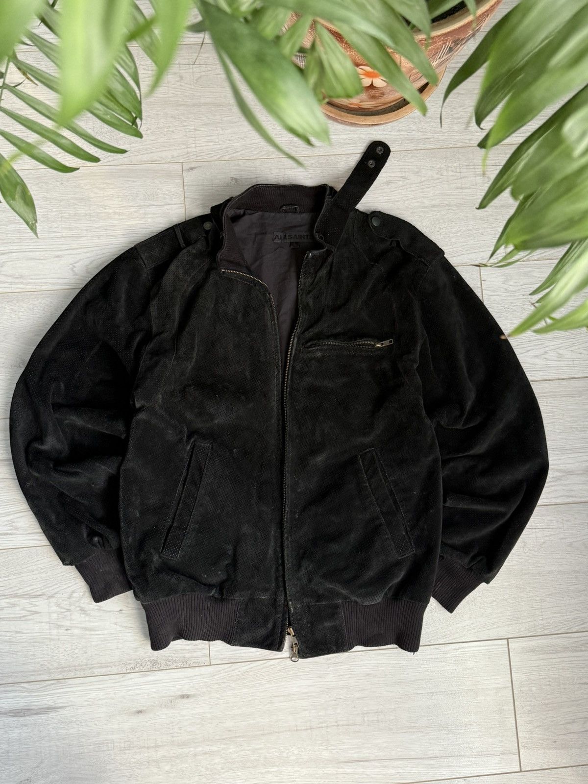 Allsaints Perforated leather jacket Allsaints Size US L / EU 52-54 / 3 - 1 Thumbnail
