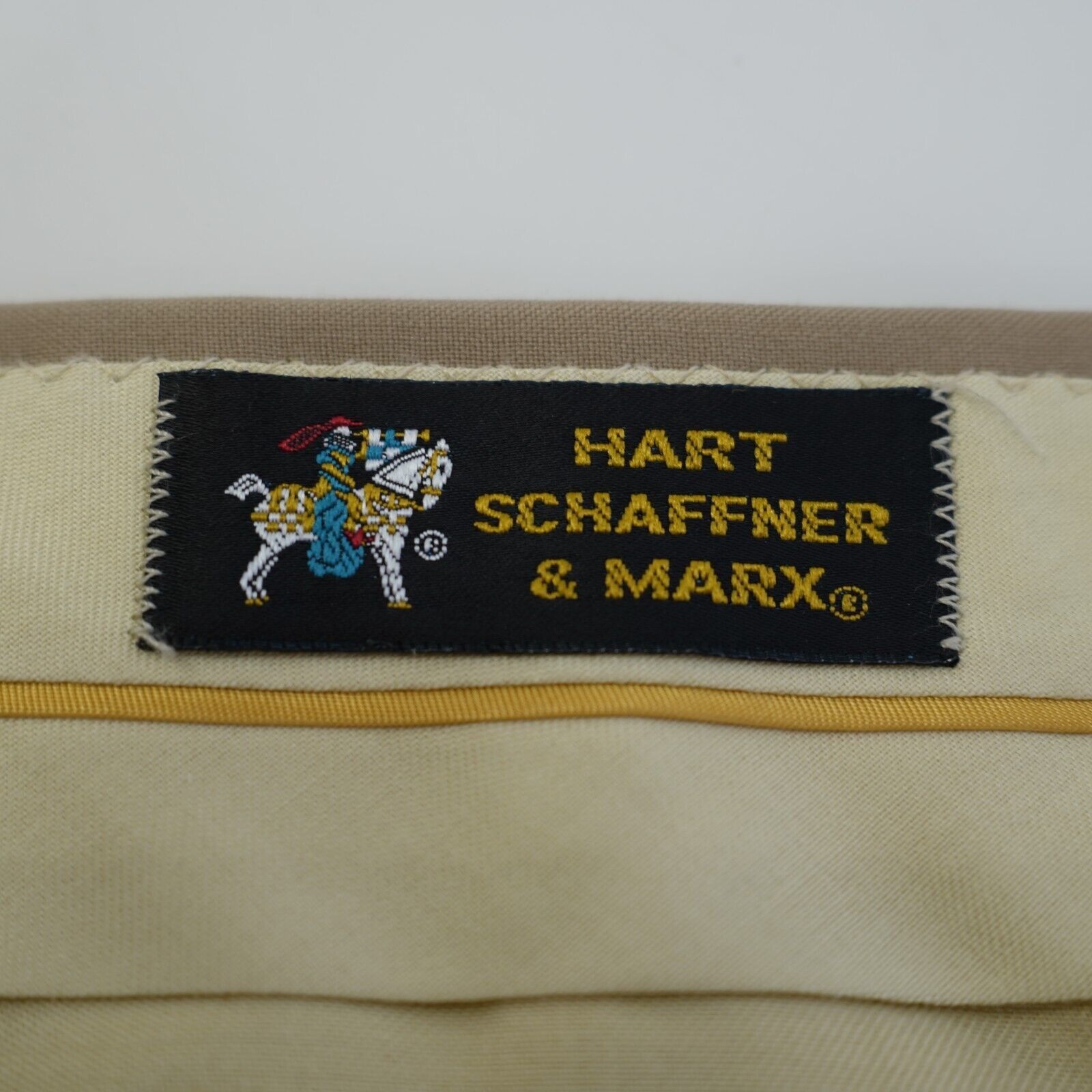 Hart Schaffner Marx Hart Schaffner Marx Tan Wool Flat Front Mid Rise Dress Pants Size 38R - 4 Thumbnail