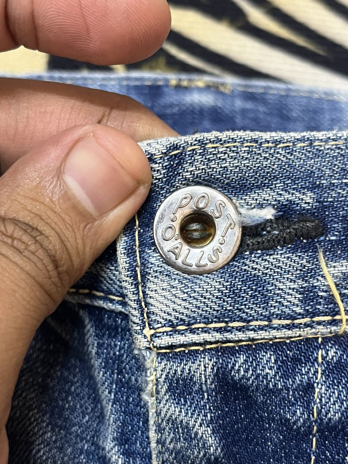 Post Overalls Vintage Post O’Alls Selvedge Faded Distressed Denim Size US 31 - 10 Thumbnail