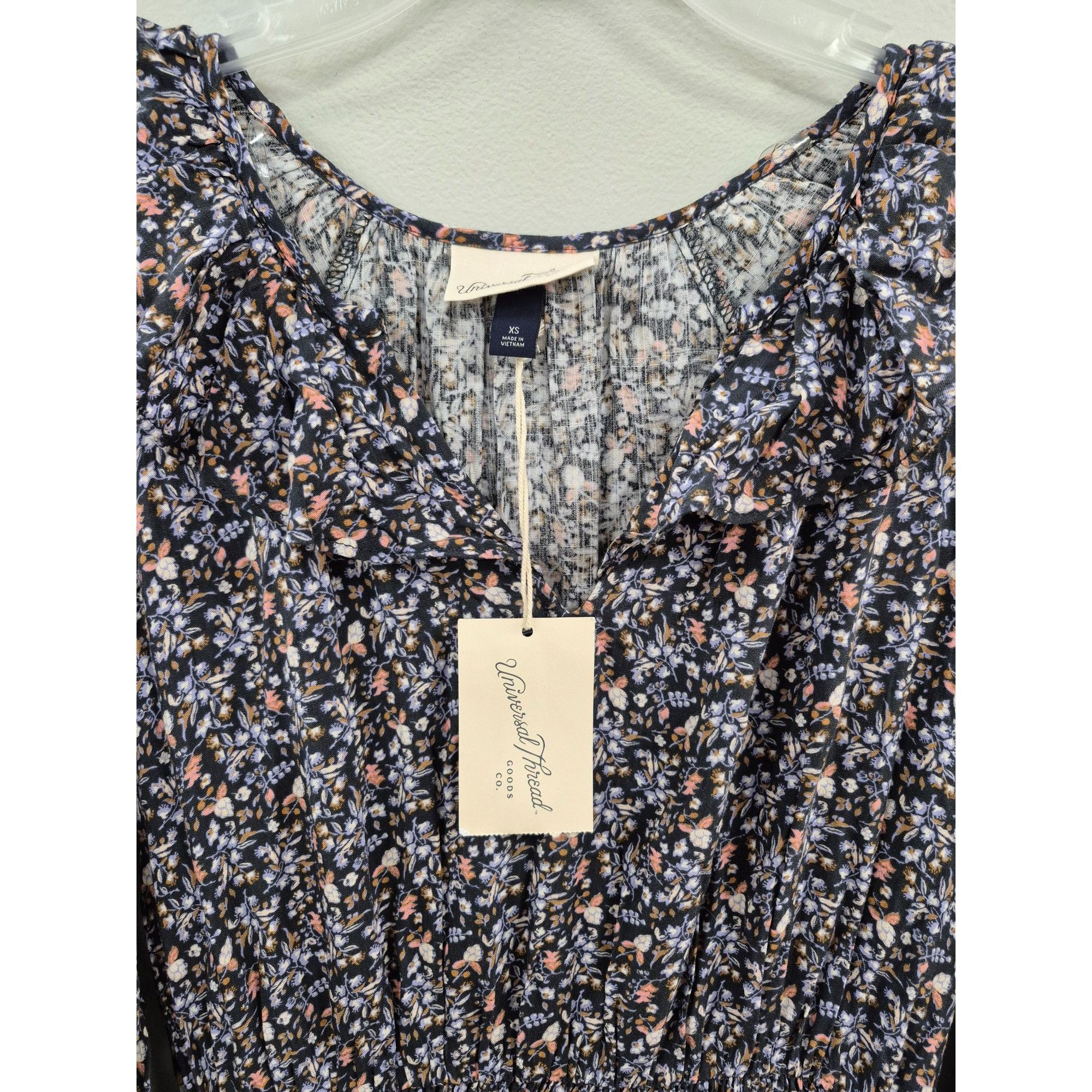 Other Women's Floral Print Balloon Long Sleeve Ruffle Collar Dress Size XS / US 0-2 / IT 36-38 - 4 Thumbnail