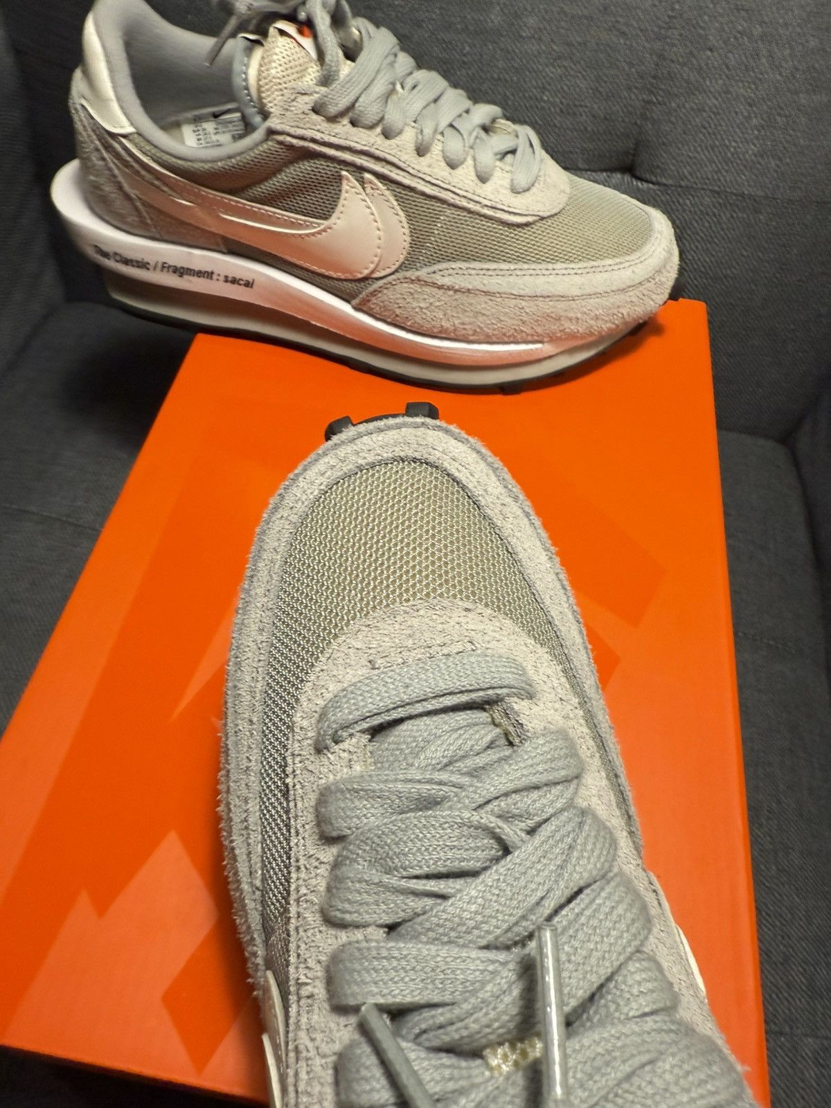 Fragment Design × Nike Nike x Sacai LD Waffle Grey White Sneakers Size US 8 / IT 38 - 6 Thumbnail