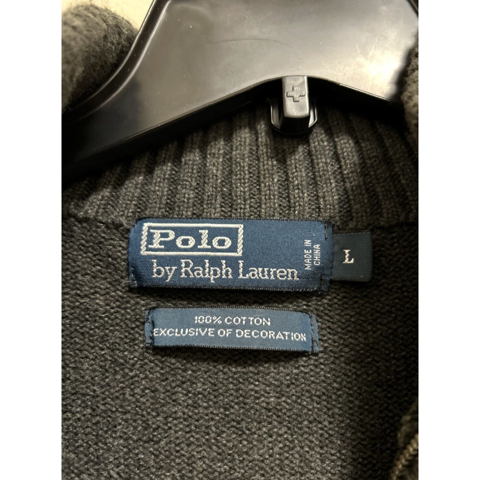 Polo Ralph Lauren VINTAGE Polo Ralph Lauren Sweater Mens L Gray Red Pony 1/4 Zip Pullover Cotton L/S Size US L / EU 52-54 / 3 - 6 Thumbnail