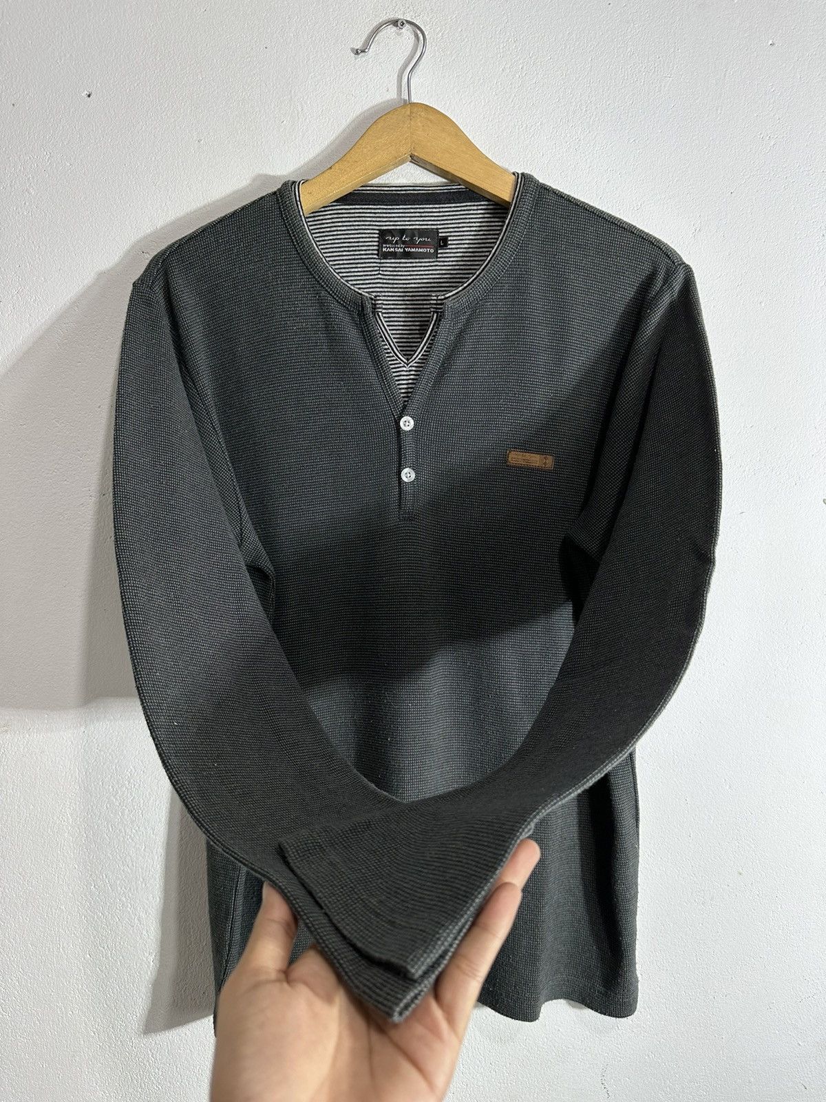 Kansai Yamamoto ARCHIVE KANSAI YAMAMOTO DOUBLE LAYER WESTERN LONG SLEEVE TEE Size US L / EU 52-54 / 3 - 3 Thumbnail
