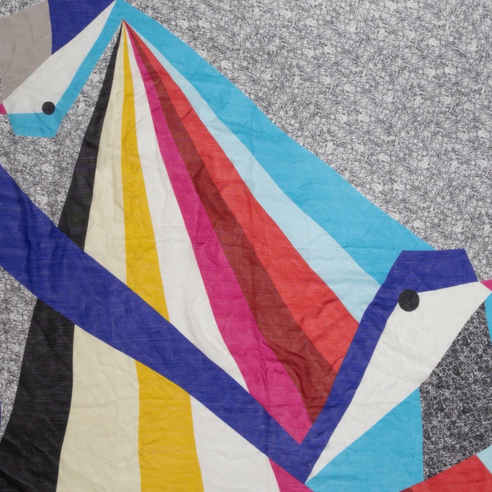 Fendi FENDI Abstract Geometric Birds Wool/Silk Square Scarf Shawl Size ONE SIZE - 2 Thumbnail