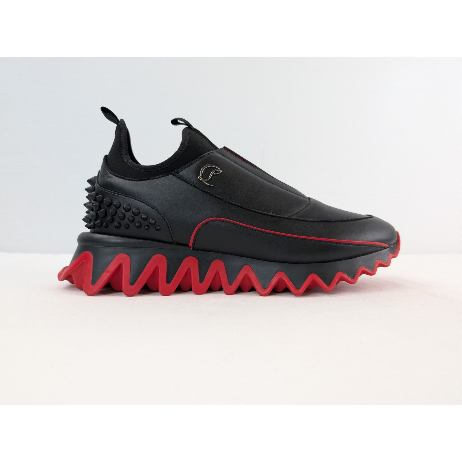 Christian Louboutin o1rshd1 Sharkyloub SP Spikes Flat Sneakers in Black Size US 13 / EU 46 - 4 Thumbnail
